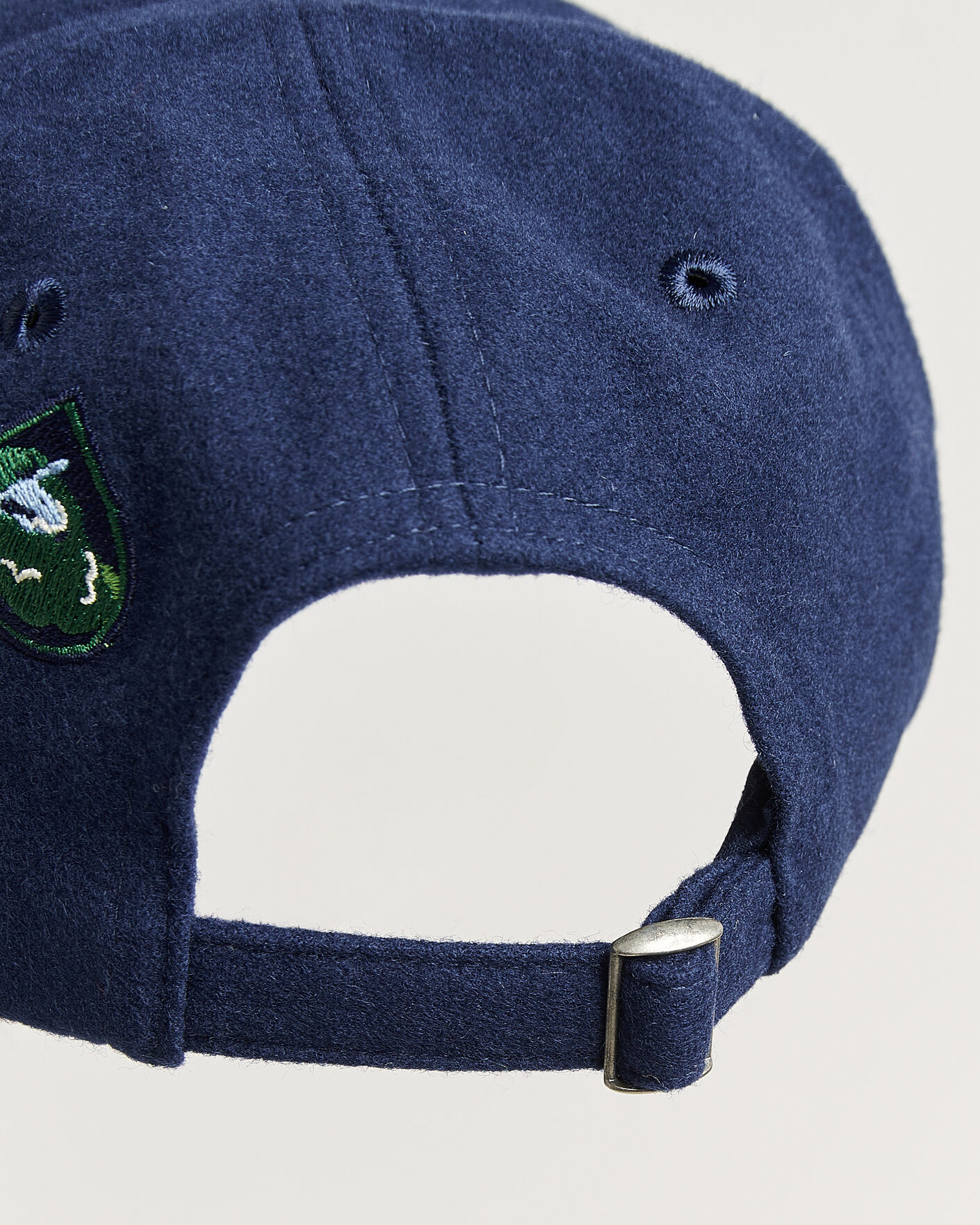 Homme | Bobs Et Casquettes | Drake's | Crest Merino Wool Baseball Cap Navy