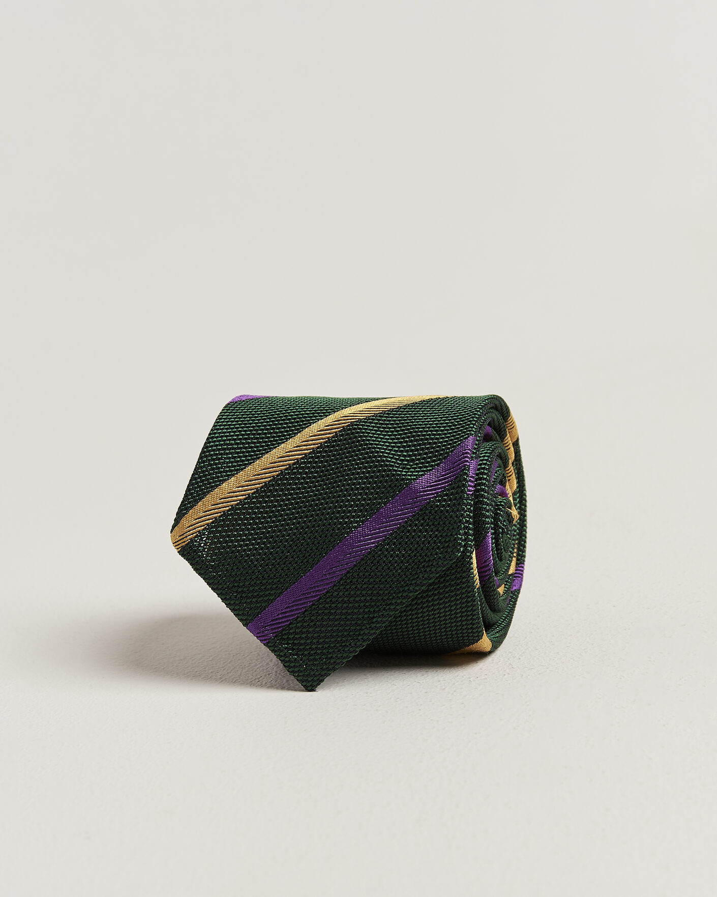 Homme | Cravates | Drake's | Multistripe Grenadine Silk Tie Green/Yellow/Purple