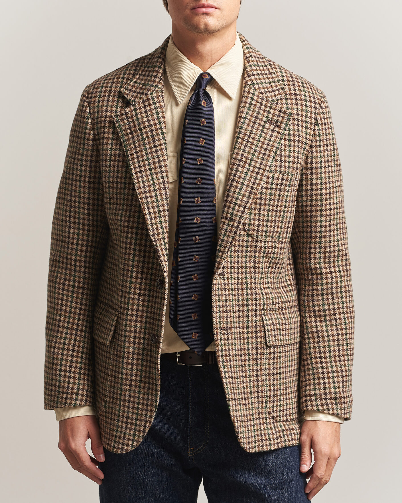 Homme | Blazers | Drake's | MKVII Tweed Houndcheck Games Blazer Brown