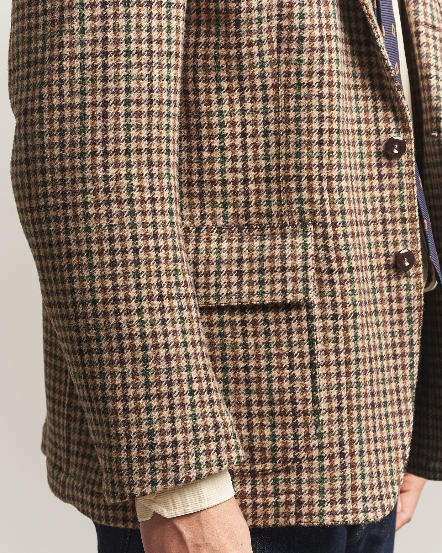 Homme | Blazers | Drake's | MKVII Tweed Houndcheck Games Blazer Brown