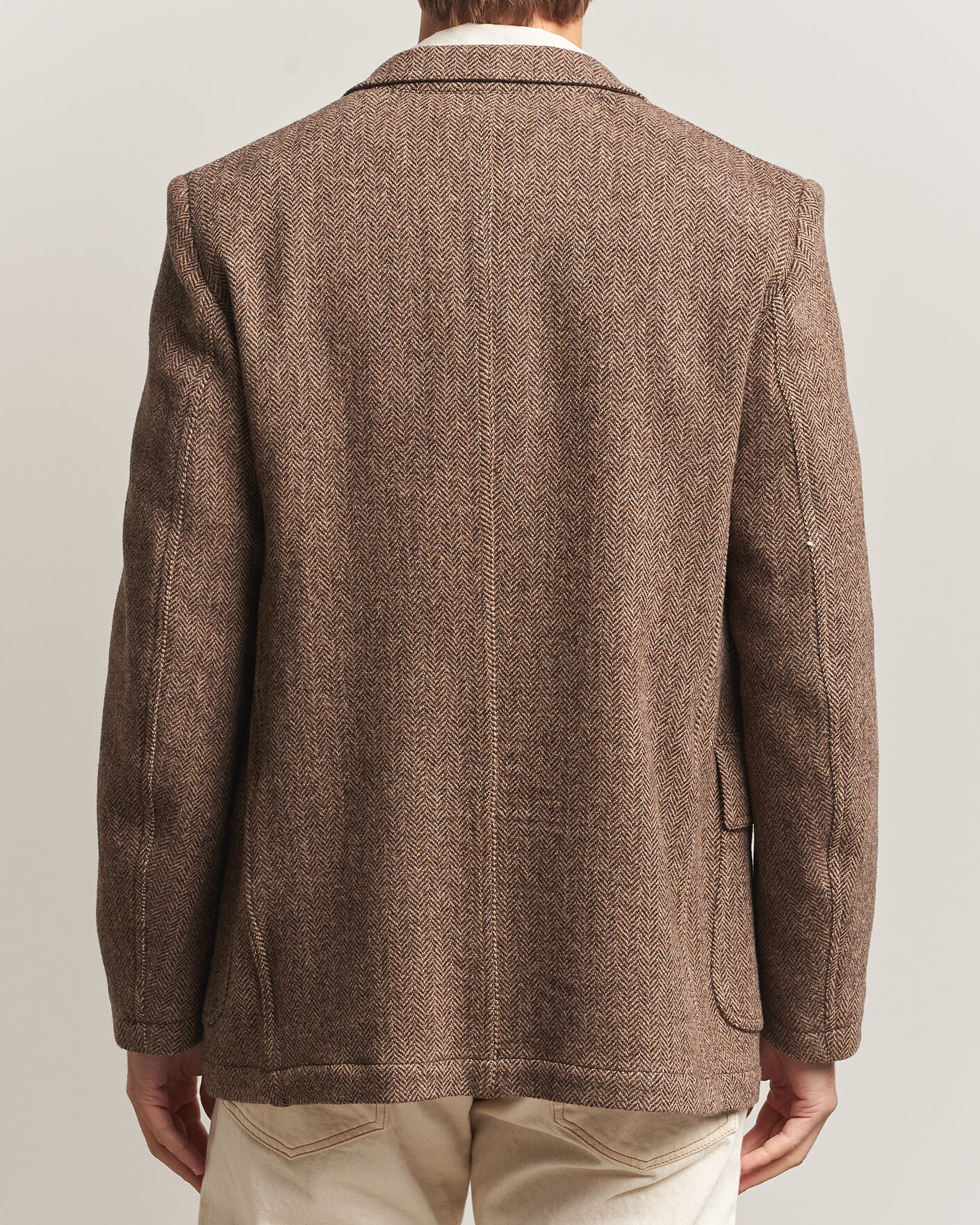 Homme | Blazers | Drake's | MKVII Tweed Herringbone Games Blazer Brown