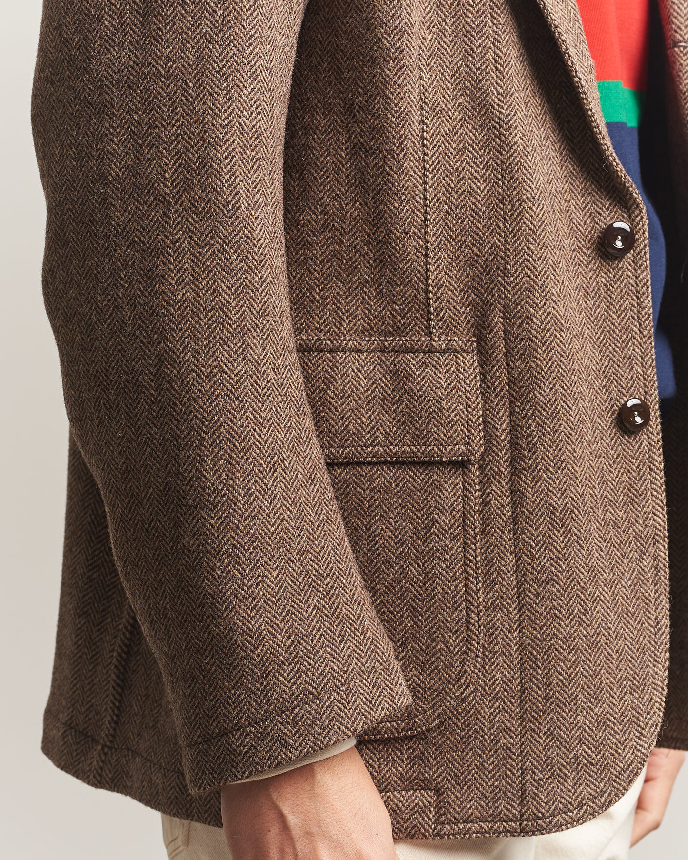 Homme | Blazers | Drake's | MKVII Tweed Herringbone Games Blazer Brown