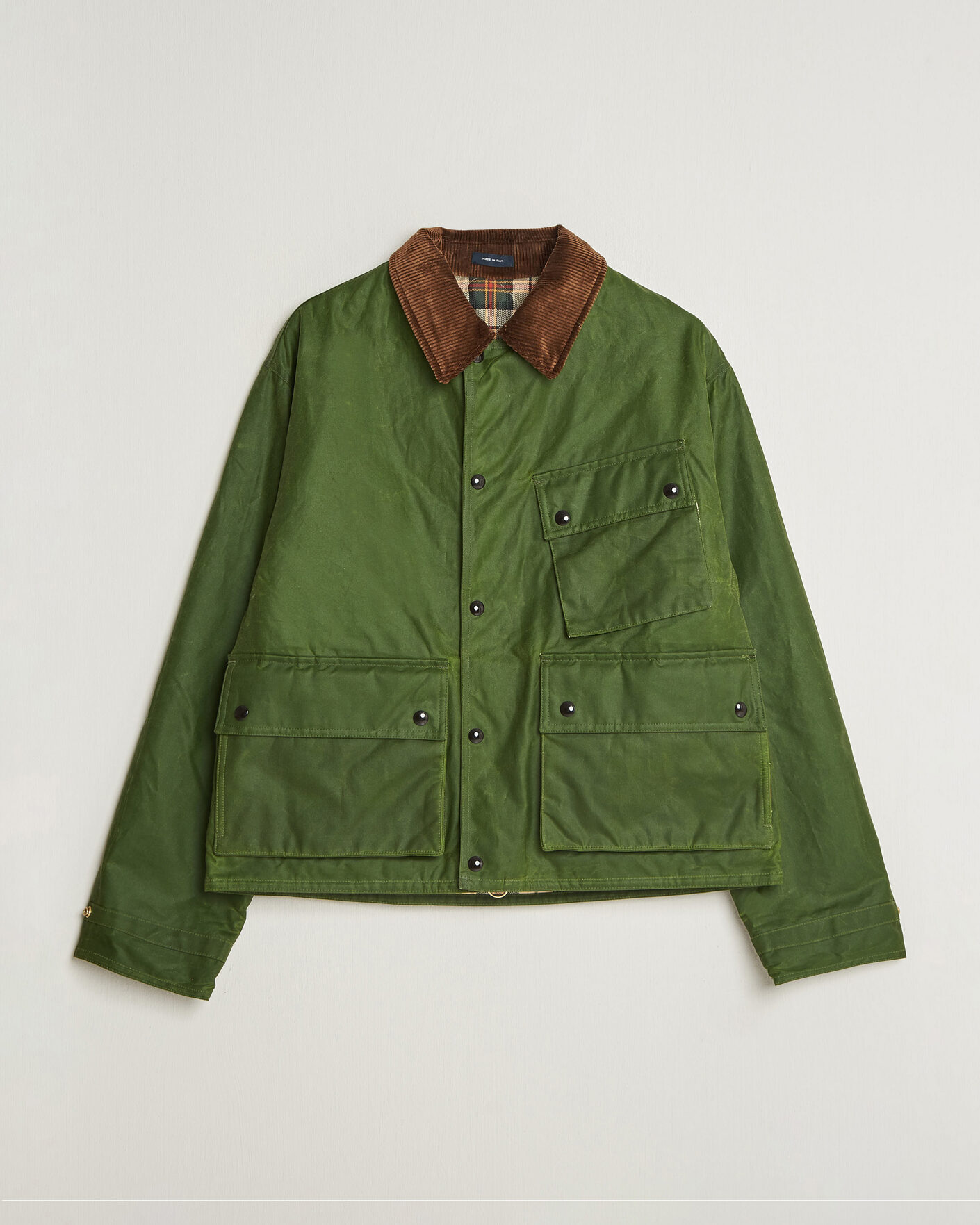 Heren | Jassen | Drake's | Waxed Wader Jacket Lemongrass