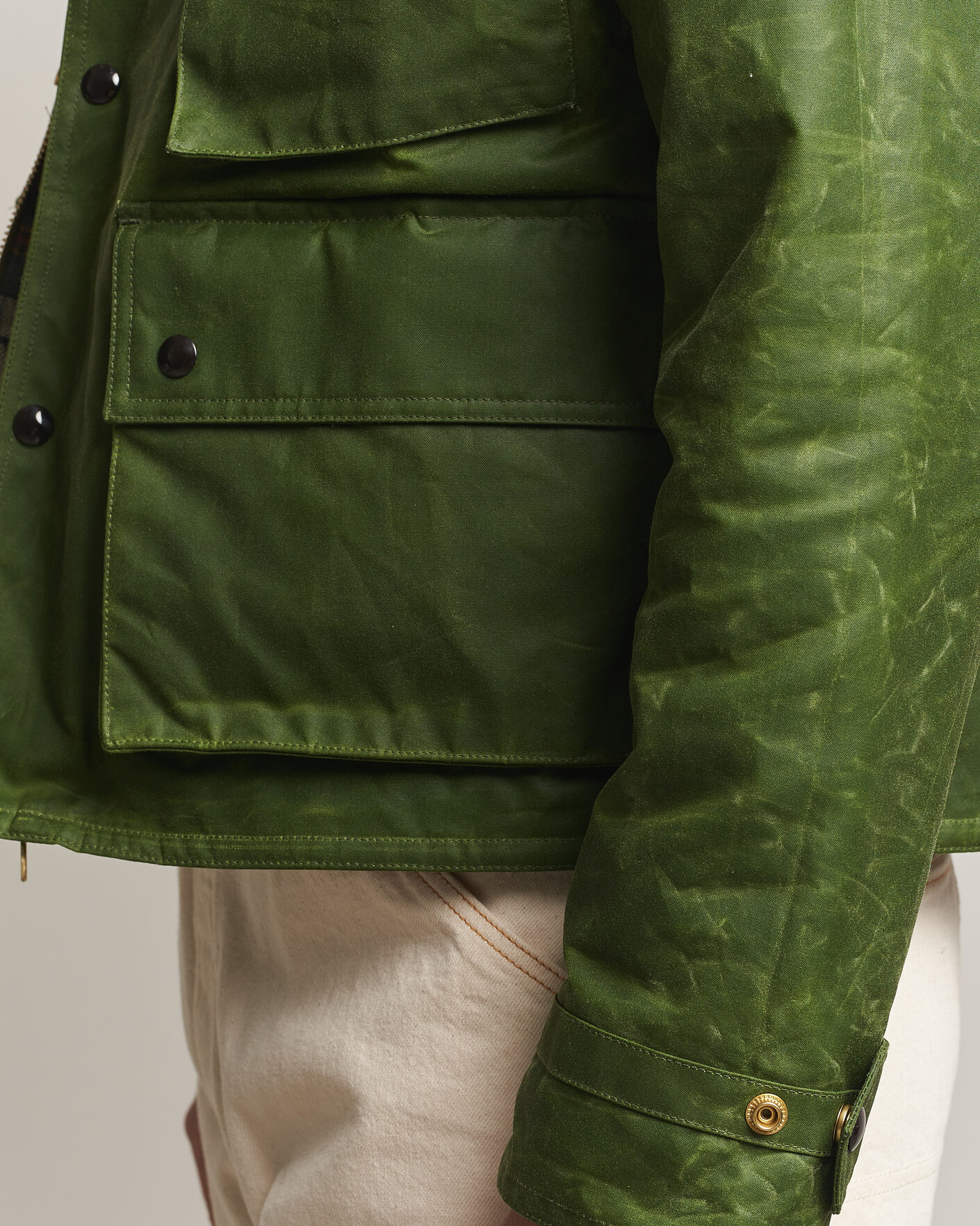 Heren | Jassen | Drake's | Waxed Wader Jacket Lemongrass