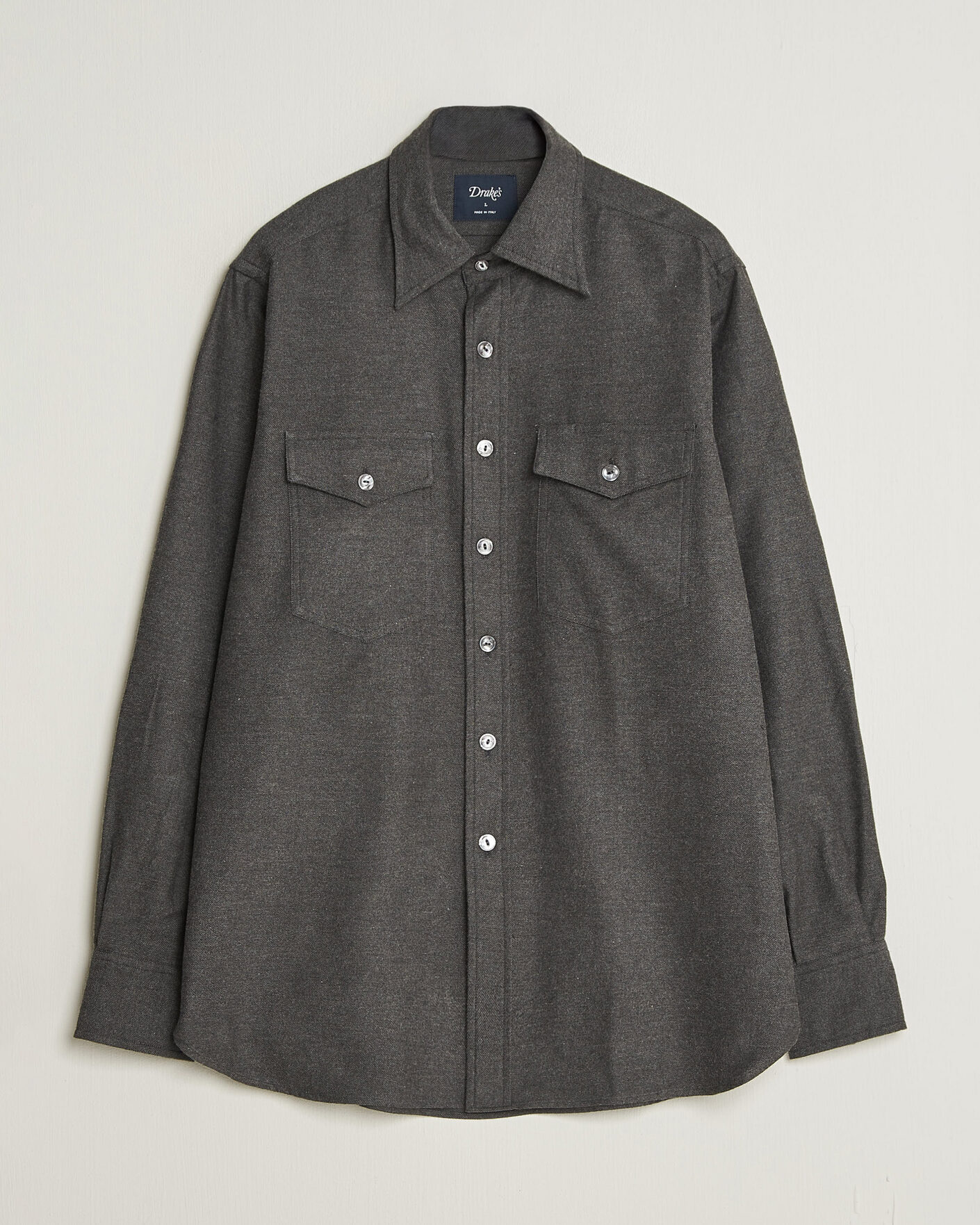 Homme | Chemises | Drake's | Two Pocket Casual Shirt Grey