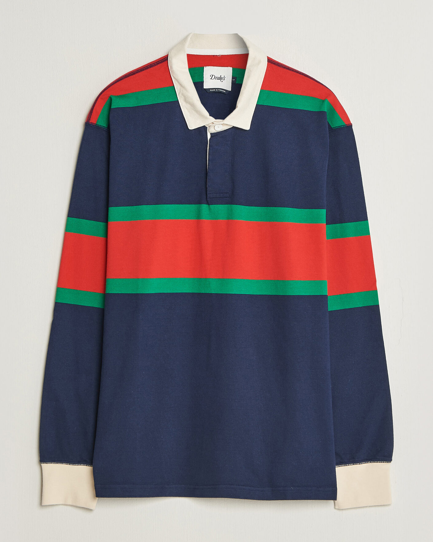 Homme | Pulls Et Tricots | Drake's | Middle Stripe Rugby Navy/Red/Green