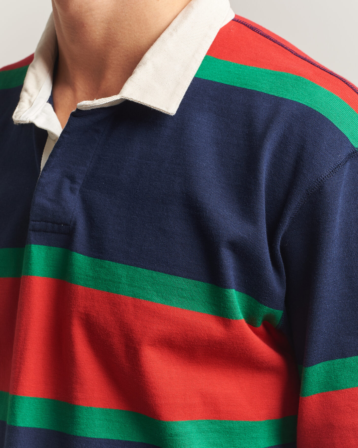 Homme | Pulls Et Tricots | Drake's | Middle Stripe Rugby Navy/Red/Green