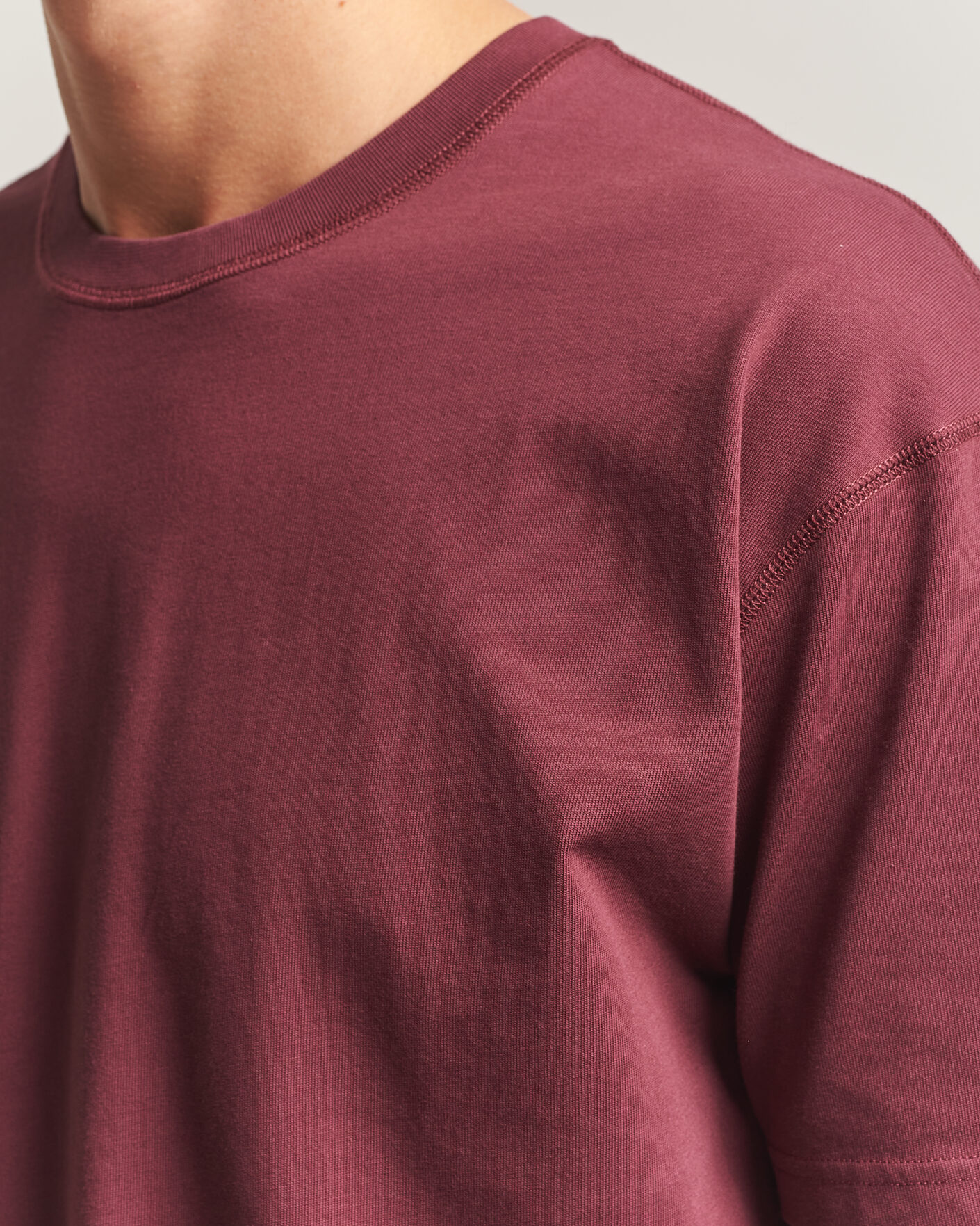 Heren | T-shirts | Drake's | O´Clock Back Print Hiking T-Shirt Dark Plum