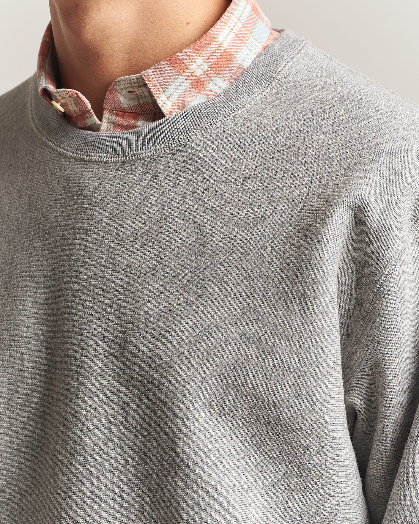 Homme | Pulls Et Tricots | Drake's | Reverse Weave Crewneck Sweatshirt Grey