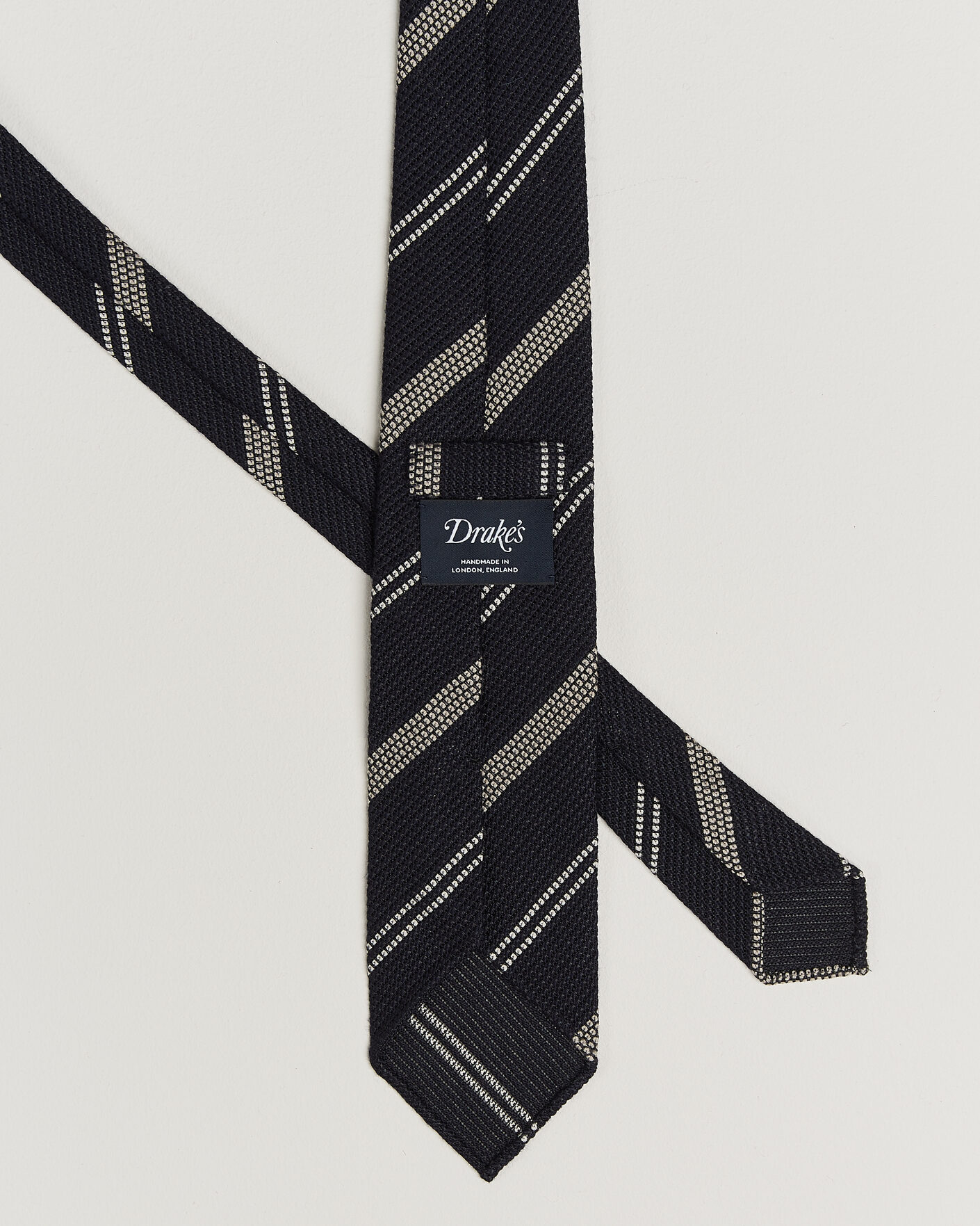 Homme | Cravates | Drake's | Striped Grenadine Tie Navy/White