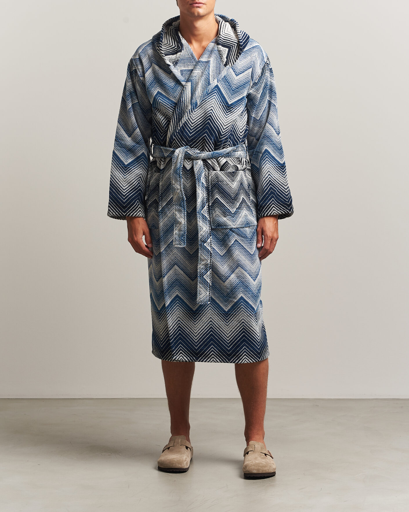 Homme | Peignoirs Et Pyjamas | Missoni Home | Marea Hooded Bathrobe Multi Blue