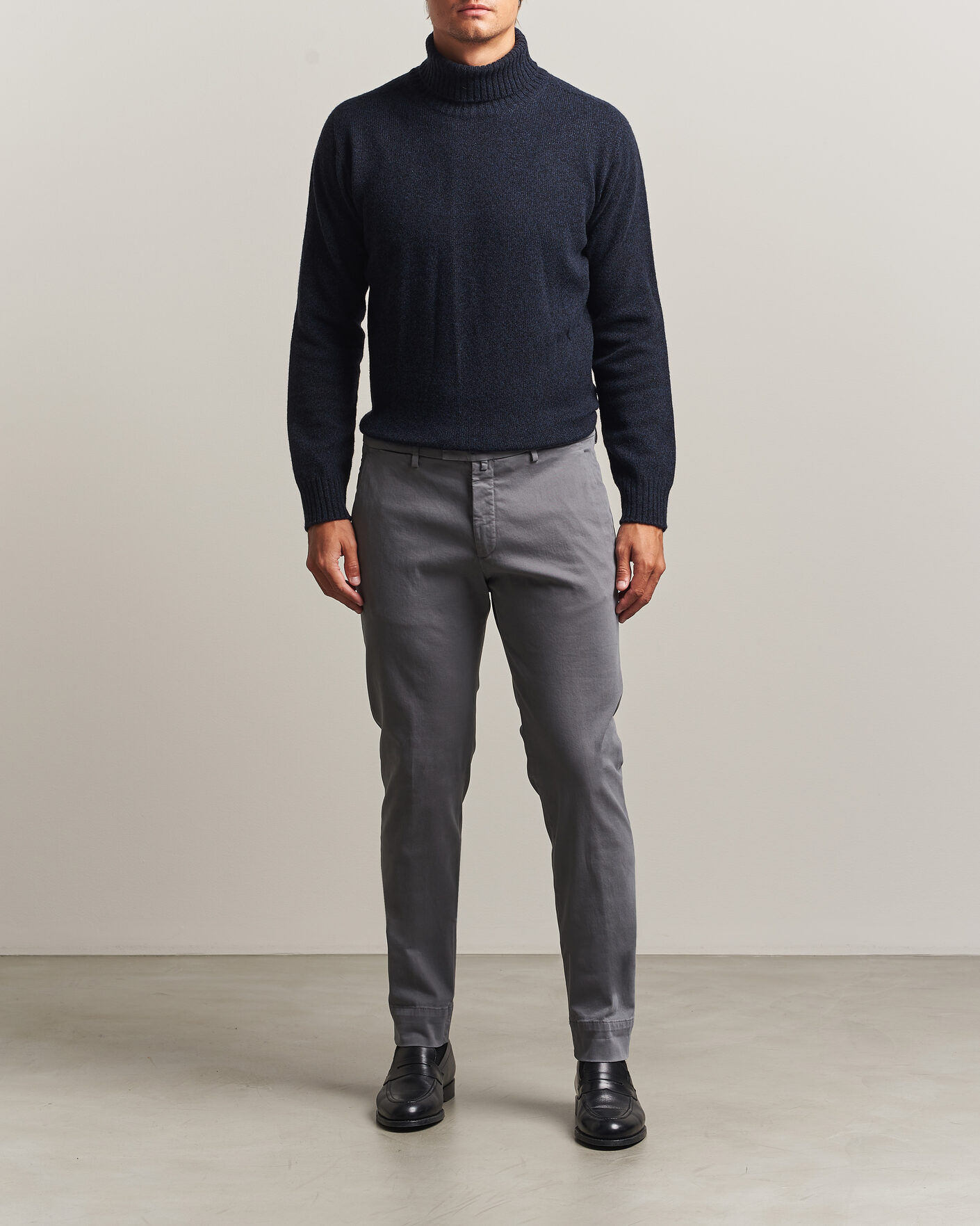 Homme | Pantalons | Briglia 1949 | Slim Fit Cotton Stretch Trousers Grey