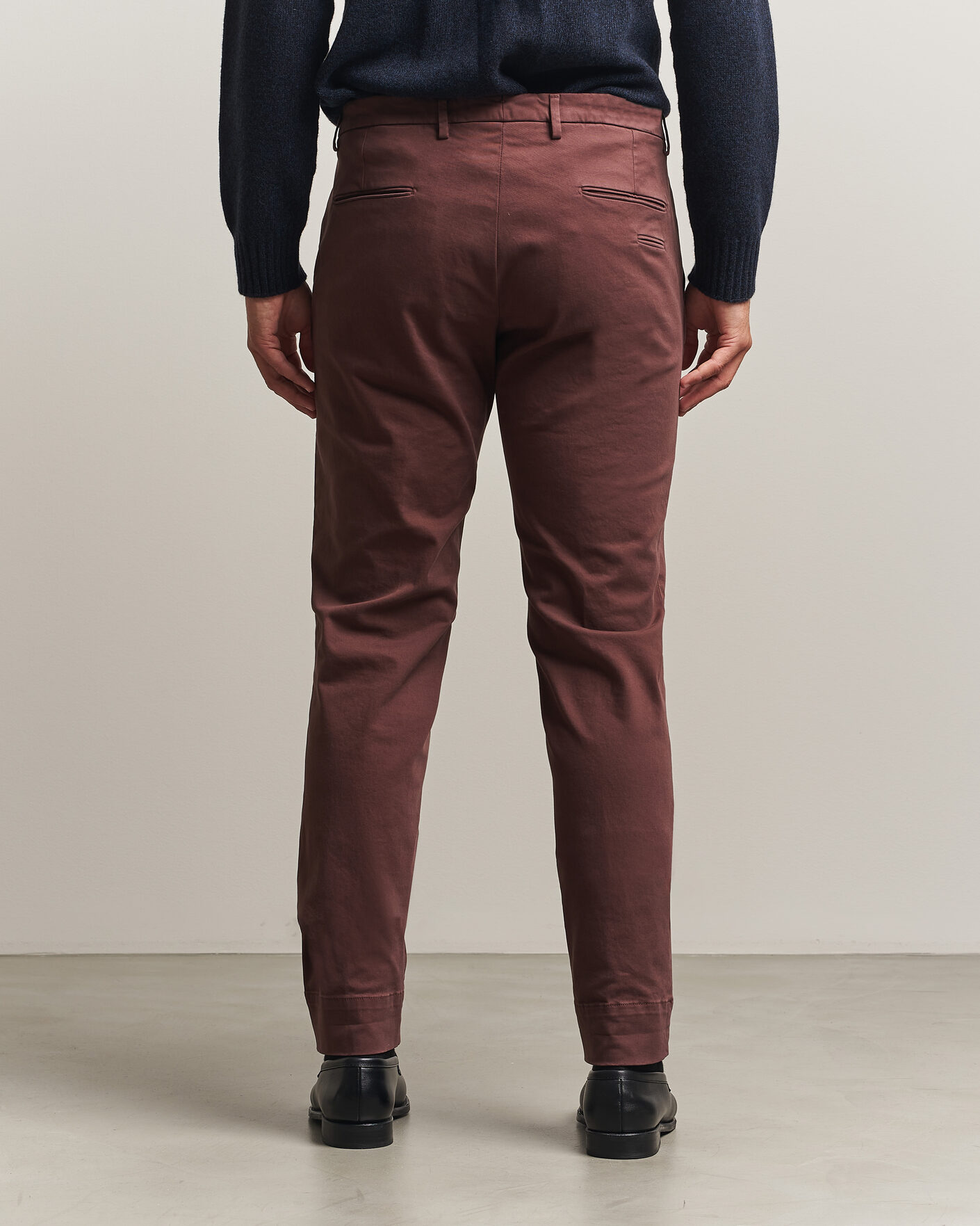 Homme | Pantalons | Briglia 1949 | Slim Fit Cotton Stretch Trousers Burgundy