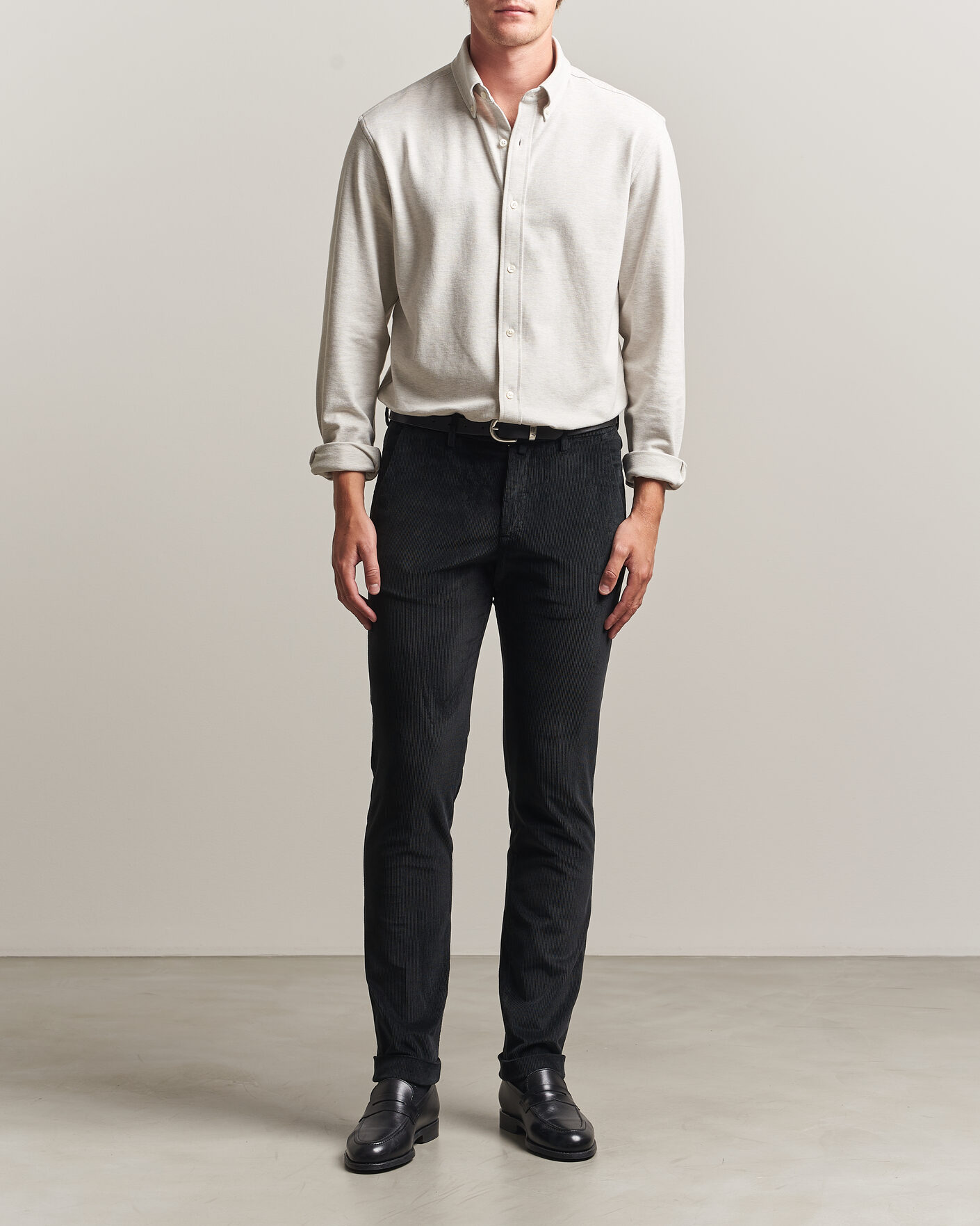Homme | Pantalons | Briglia 1949 | Slim Fit Corduroy Trousers Black