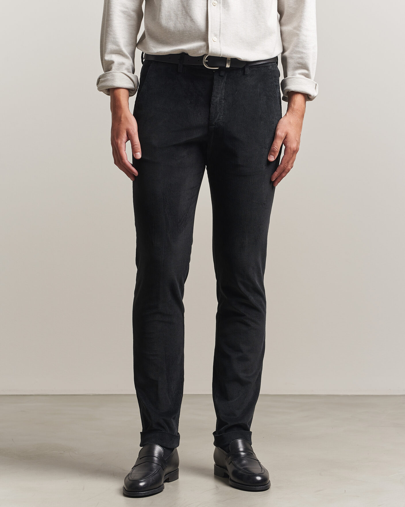 Homme | Pantalons | Briglia 1949 | Slim Fit Corduroy Trousers Black
