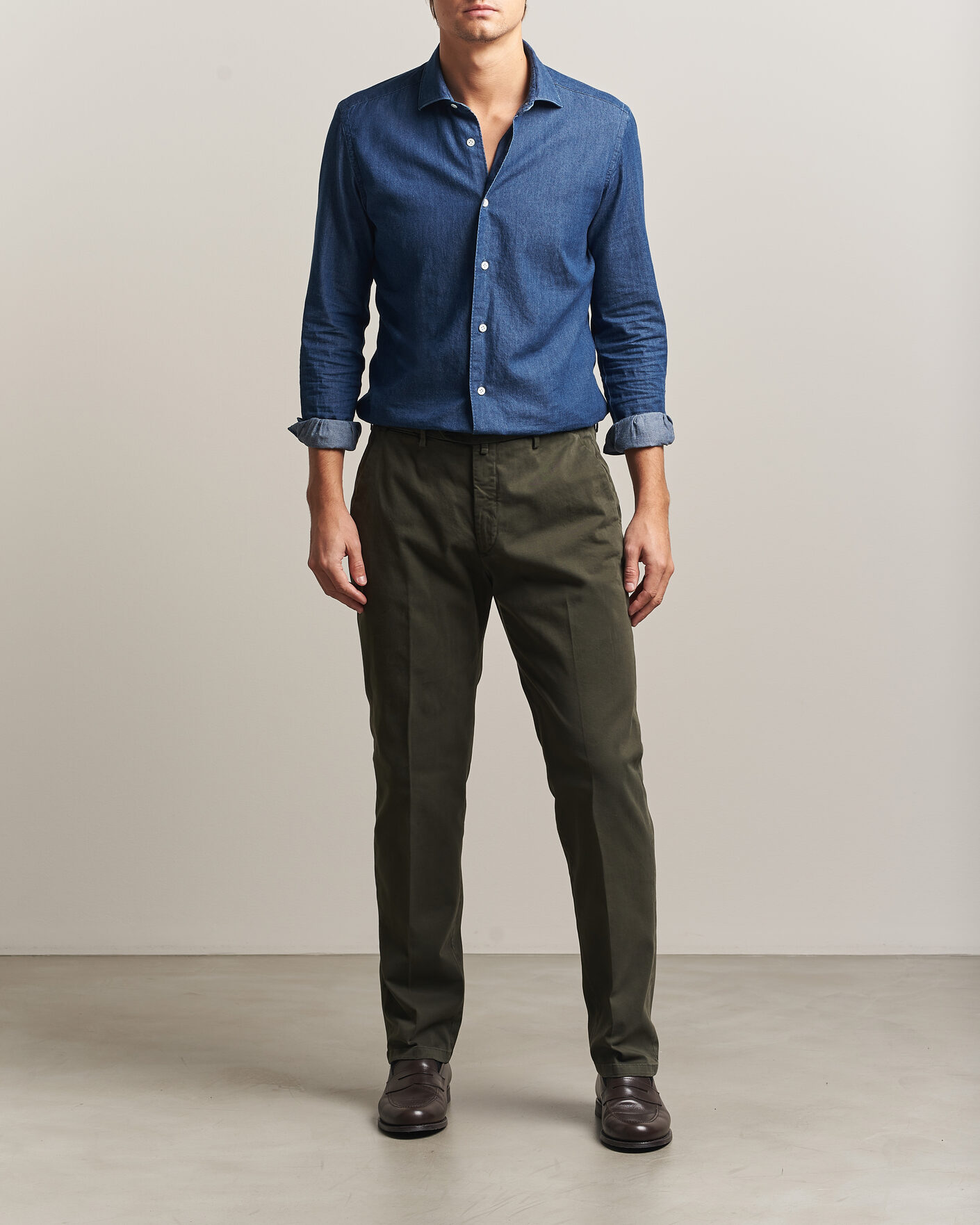 Homme | Pantalons | Briglia 1949 | Soho Tailored Easy Fit Chino Olive
