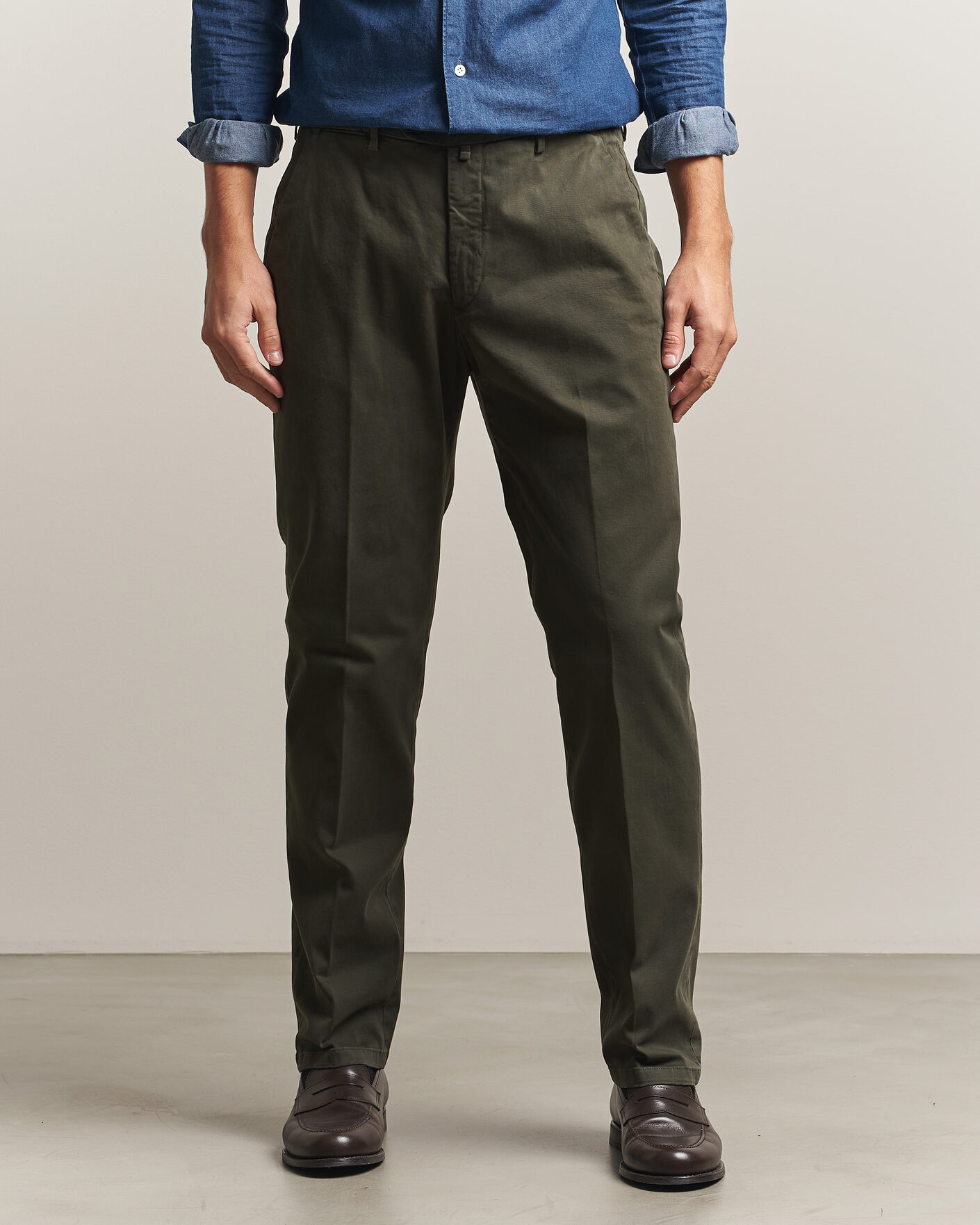 Homme | Pantalons | Briglia 1949 | Soho Tailored Easy Fit Chino Olive