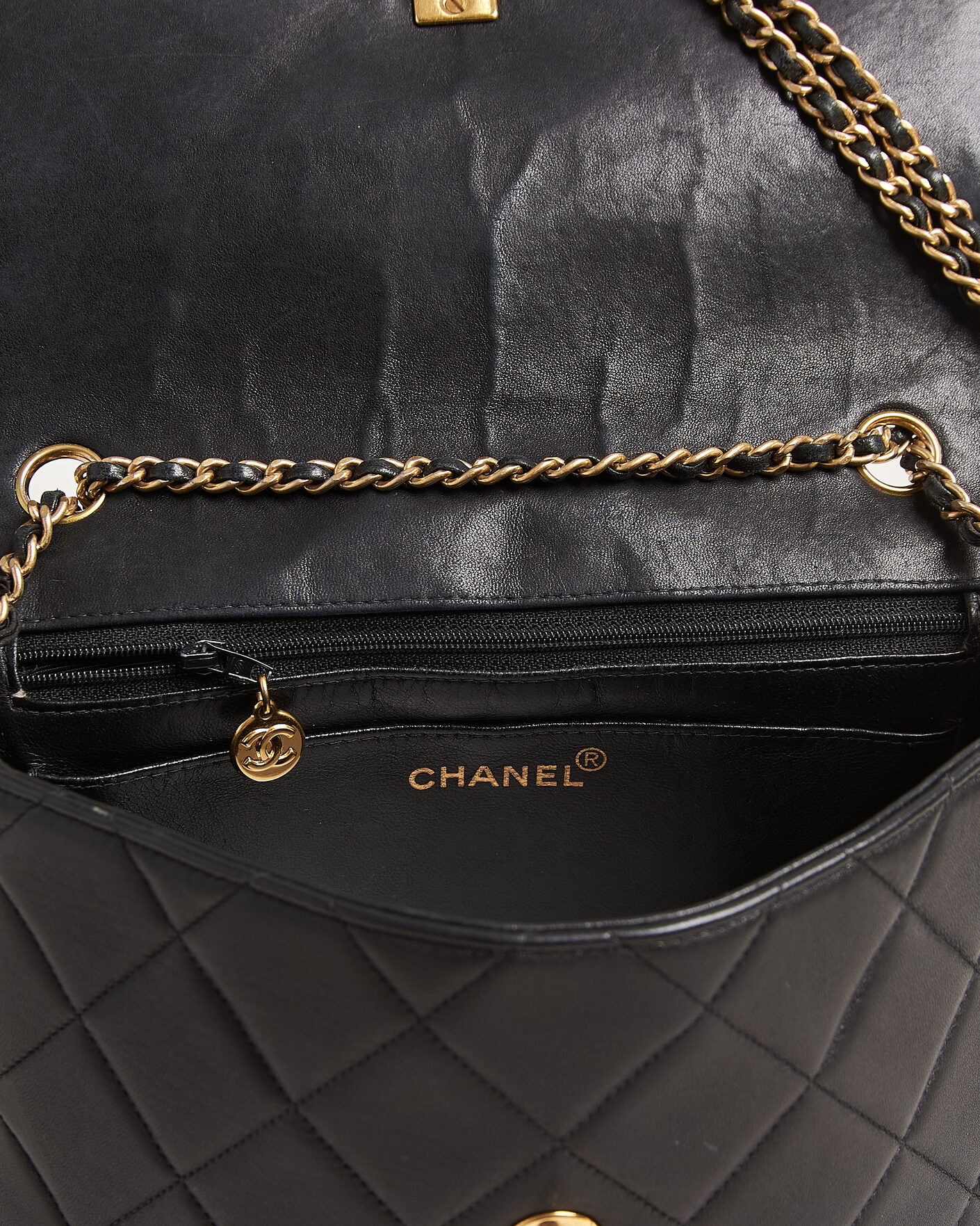 Heren | Pre-Owned & Vintage Bags | Chanel Pre-Owned | Single Flap Bag Lambskin Black
