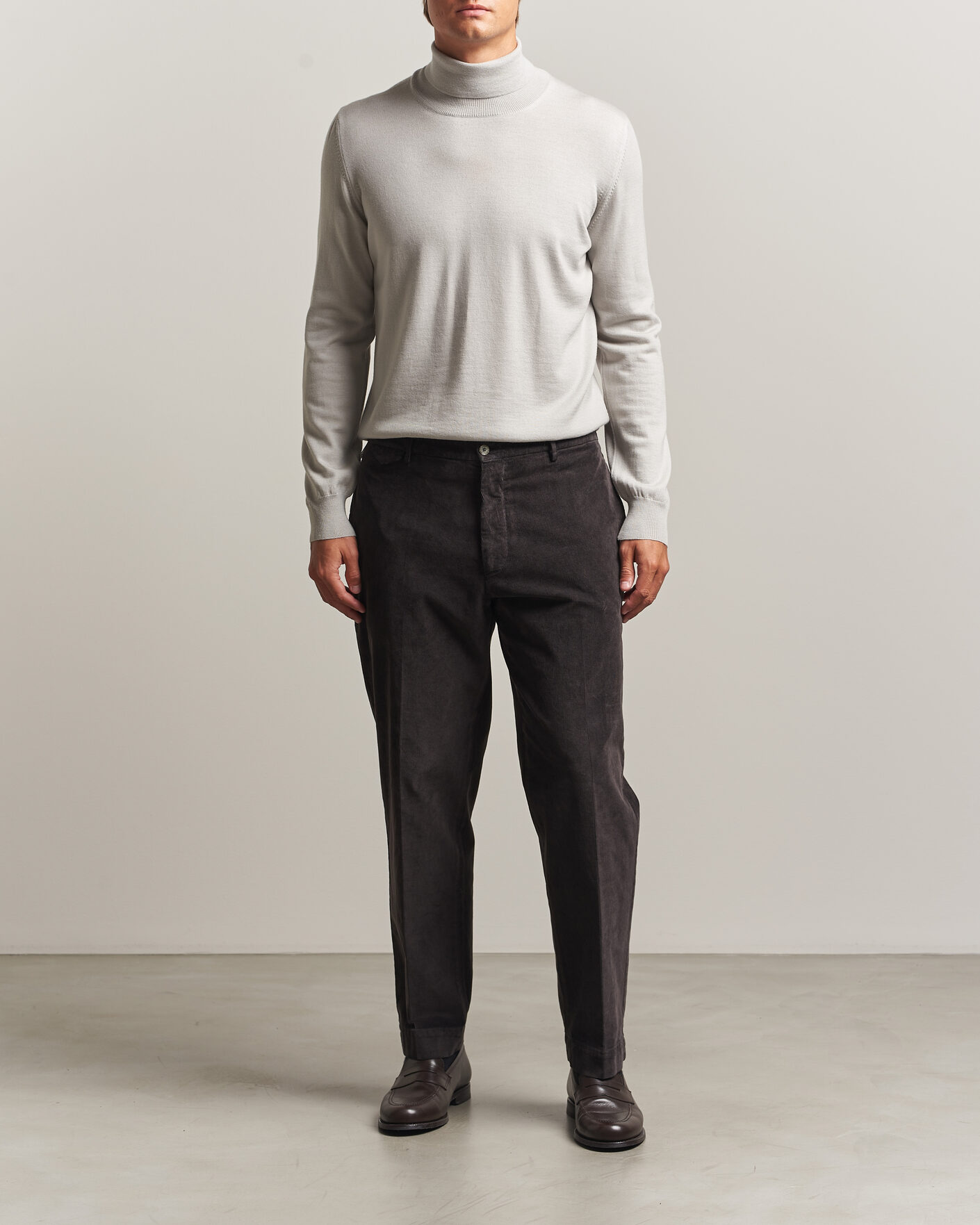 Heren | Truien | Gran Sasso | Merino Fashion Fit Rollneck Light Beige