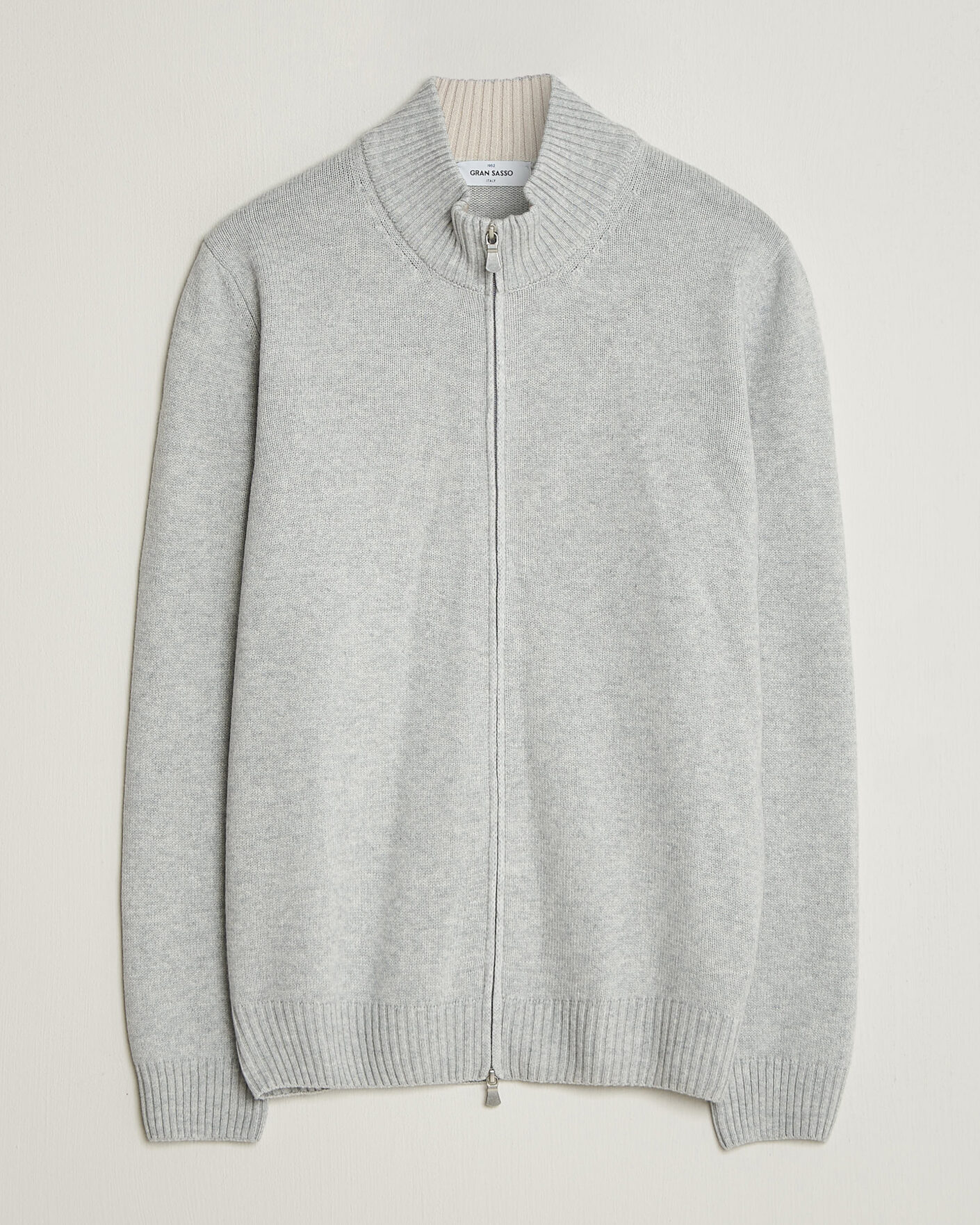 Homme | Pulls Et Tricots | Gran Sasso | Wool/Cashmere Full Zip Light Grey Melange
