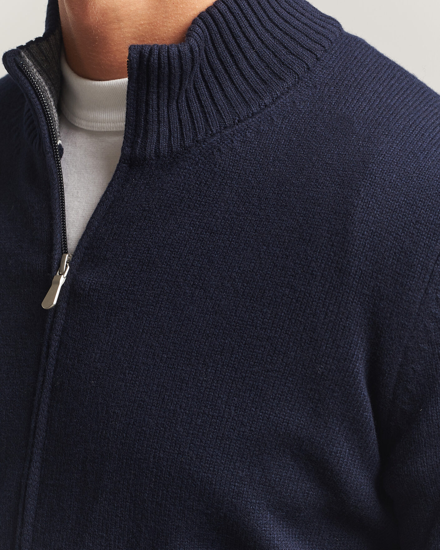 Homme | Pulls Et Tricots | Gran Sasso | Wool/Cashmere Full Zip Navy
