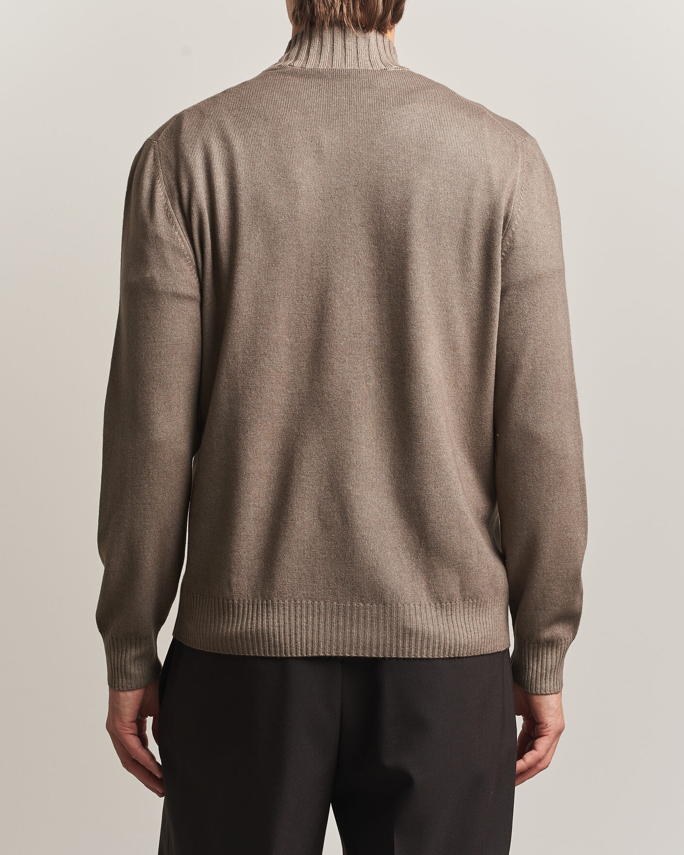 Homme | Pulls Et Tricots | Gran Sasso | Wool/Cashmere Washed Full Zip Brown Melange