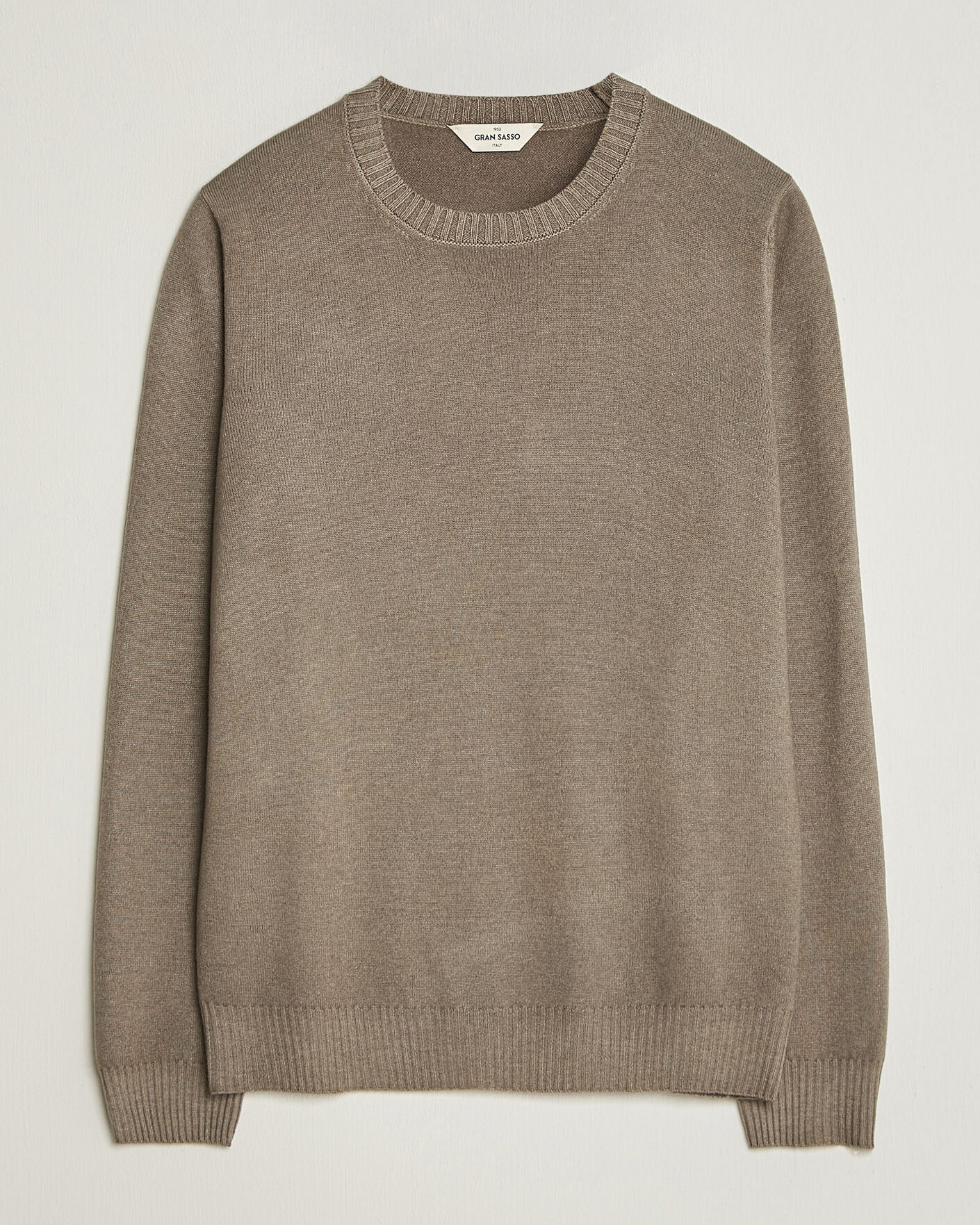 Homme | Pulls Et Tricots | Gran Sasso | Wool/Cashmere Washed Crew Neck Brown Melange
