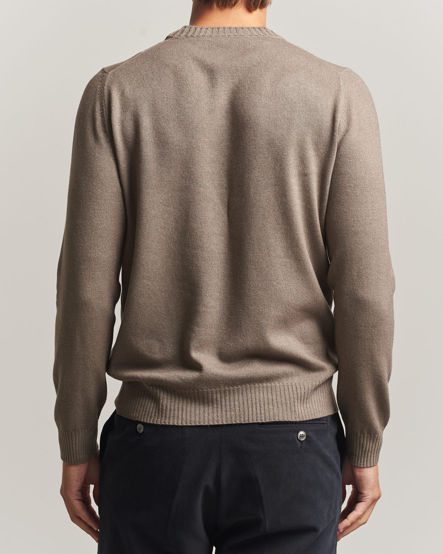 Homme | Pulls Et Tricots | Gran Sasso | Wool/Cashmere Washed Crew Neck Brown Melange