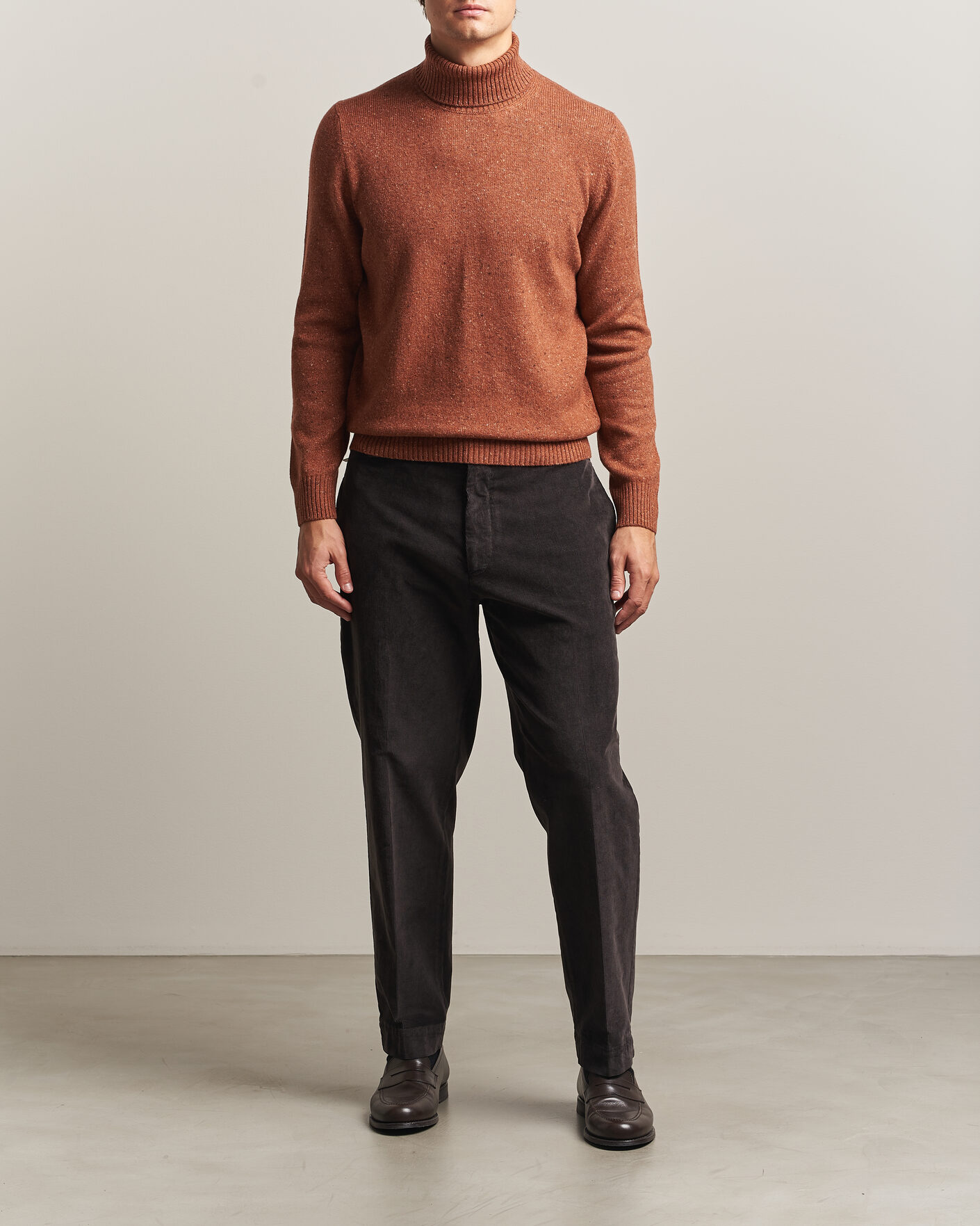 Homme | Pulls Et Tricots | Gran Sasso | Wool/Cashmere Donegal Rollneck Rust Orange