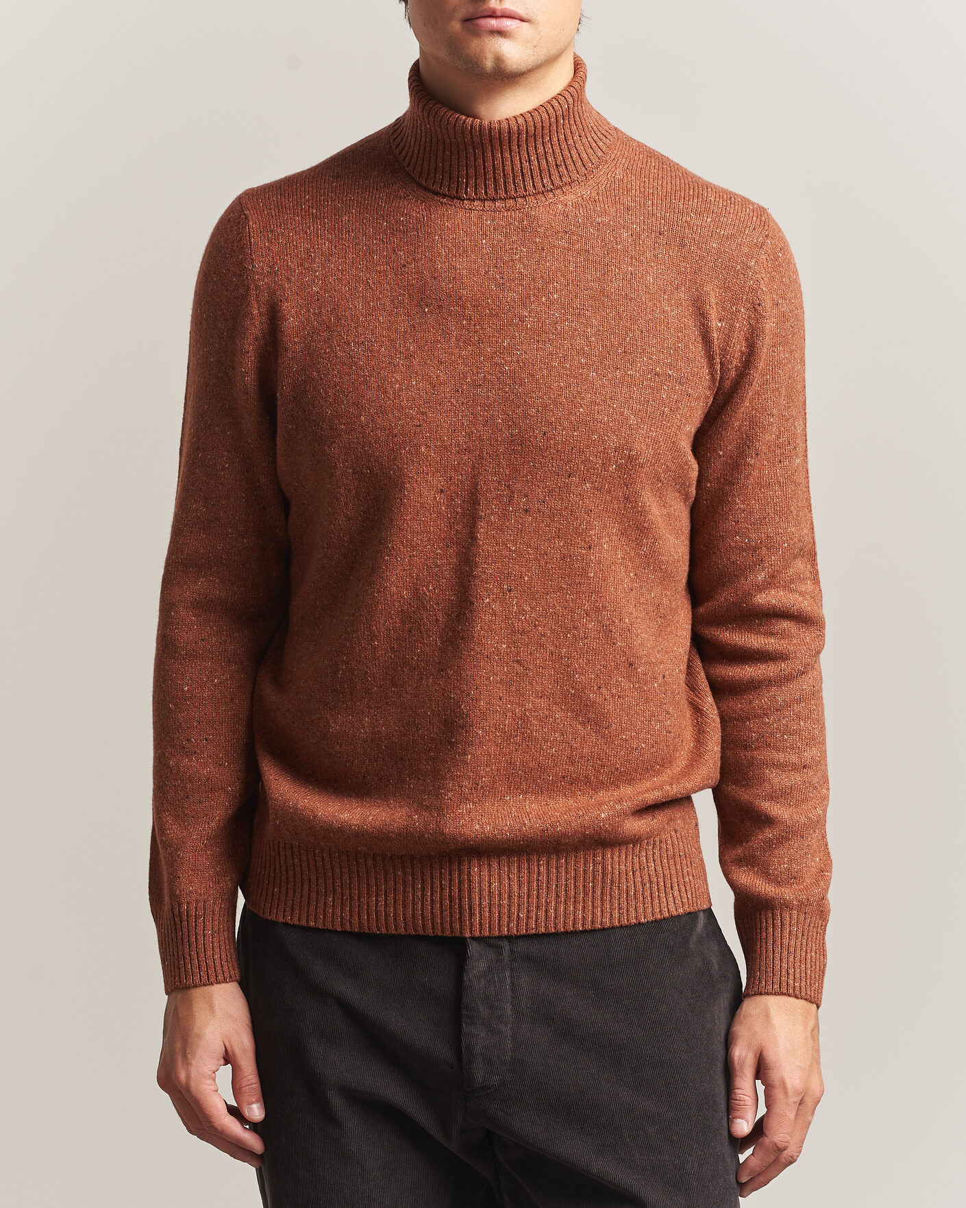 Homme | Pulls Et Tricots | Gran Sasso | Wool/Cashmere Donegal Rollneck Rust Orange