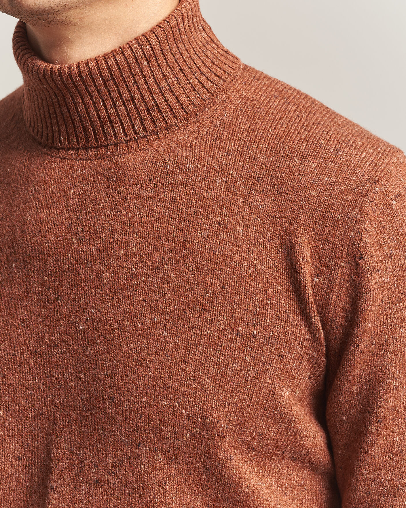 Homme | Pulls Et Tricots | Gran Sasso | Wool/Cashmere Donegal Rollneck Rust Orange