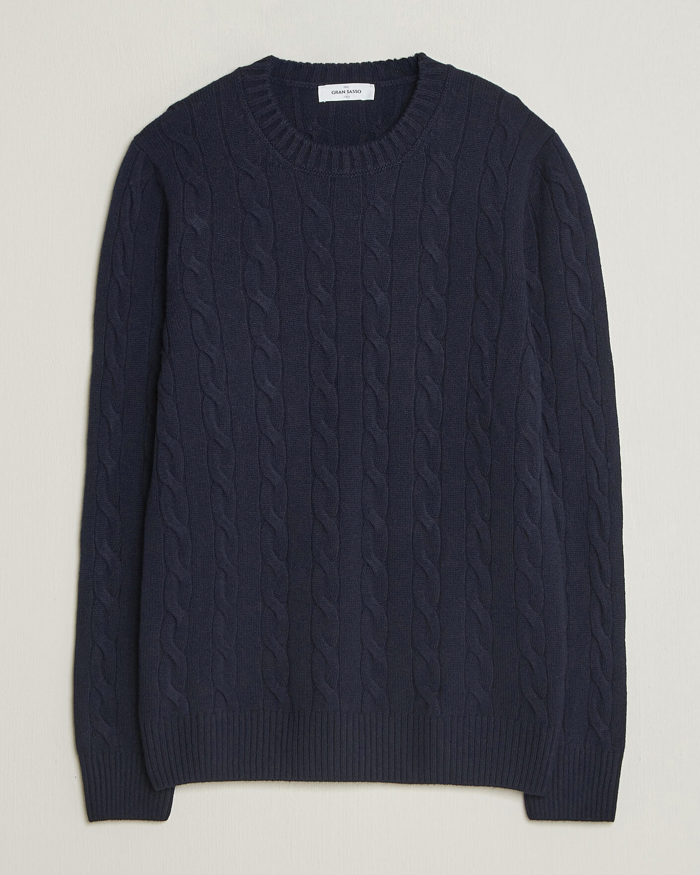 Homme | Pulls Et Tricots | Gran Sasso | Wool/Cashmere Cable Crew Neck Navy