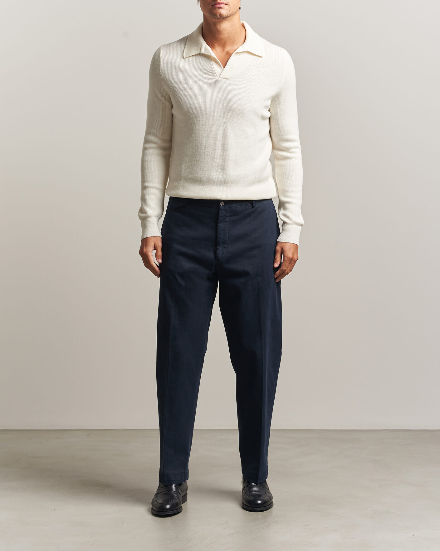 Homme | Pulls Et Tricots | Gran Sasso | Merino Knitted Polo Cream