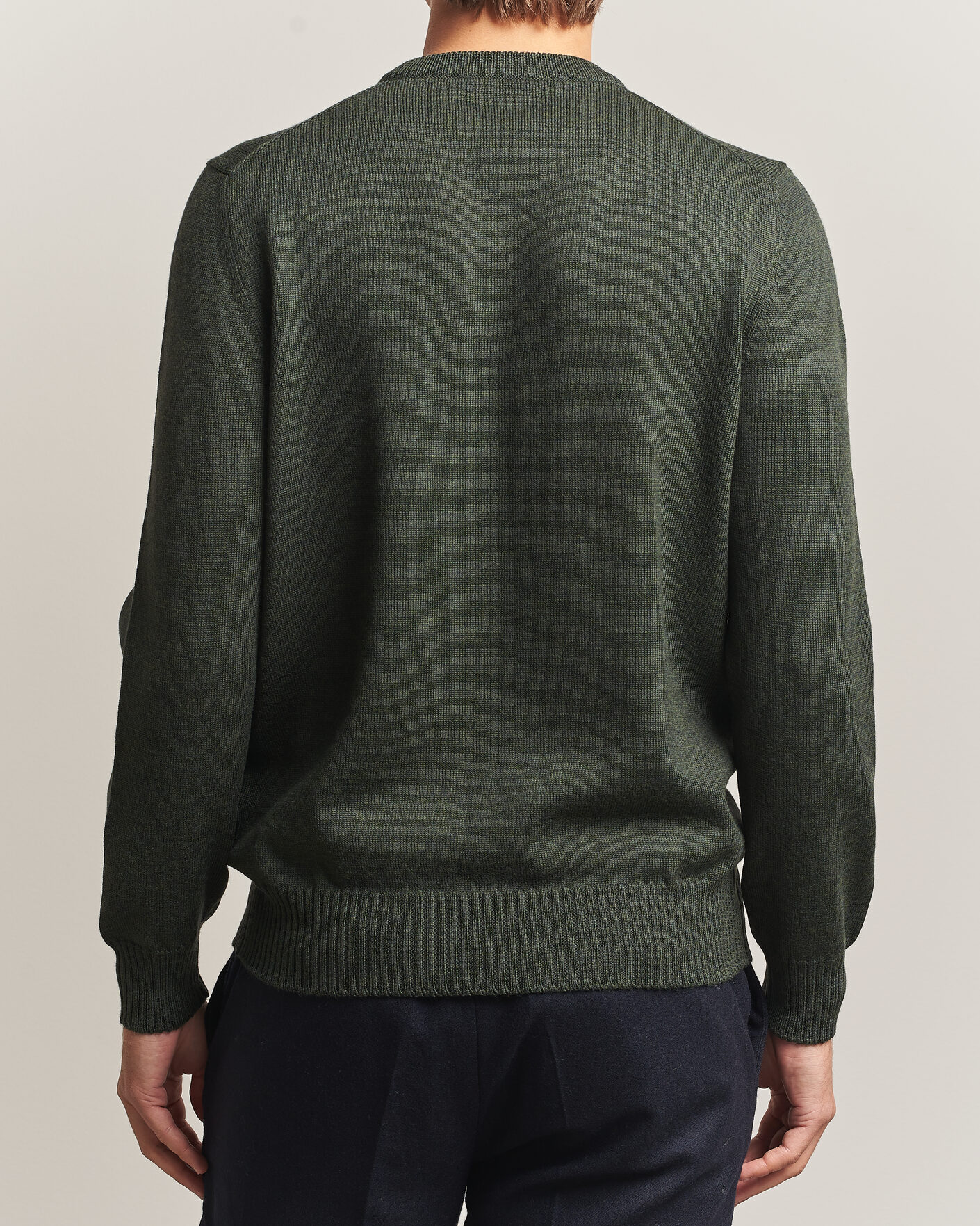 Homme | Pulls Et Tricots | Gran Sasso | Merino Knitted Crew Neck Olive Melange