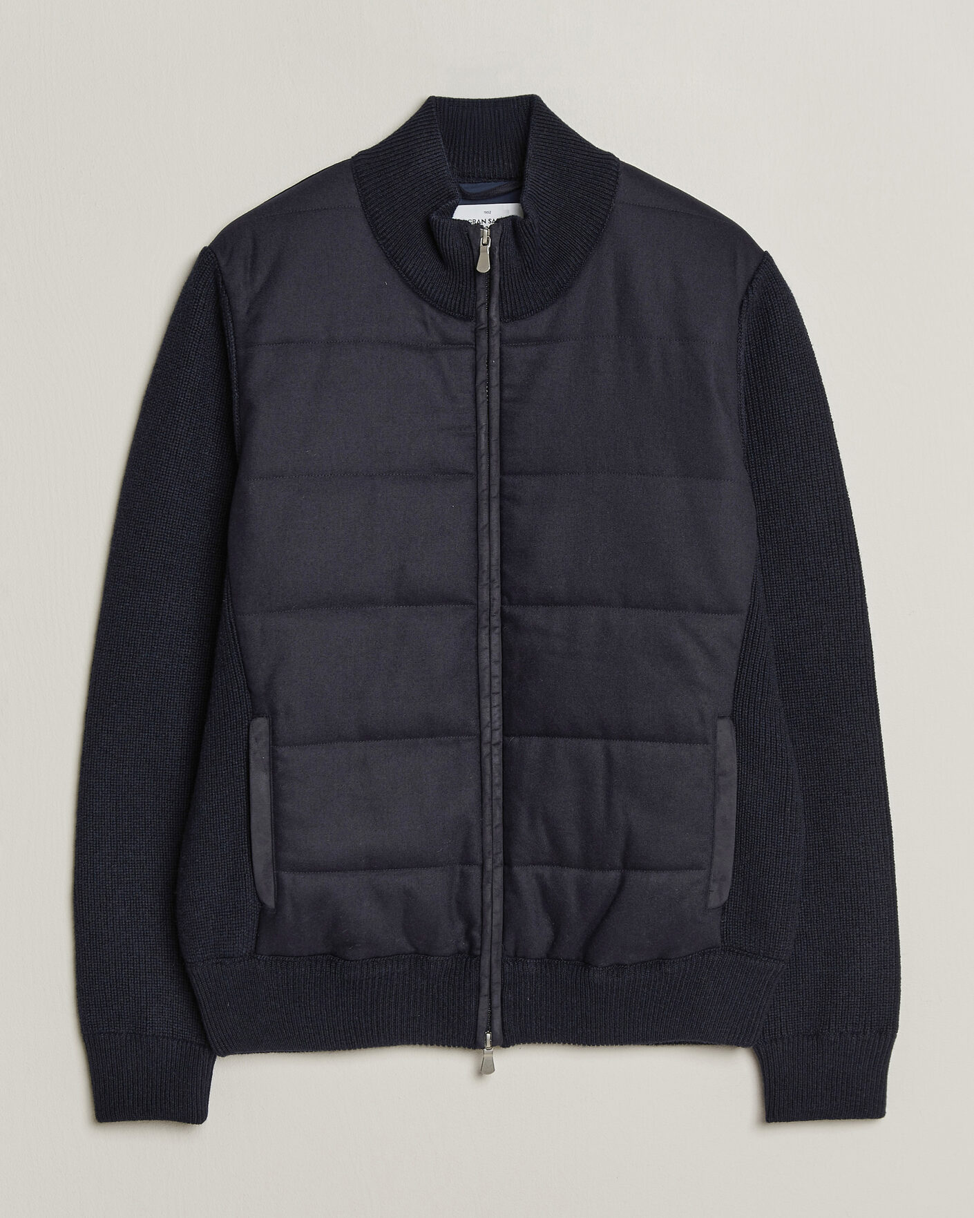 Homme | Manteaux Et Vestes | Gran Sasso | Brushed Wool Hybrid Jacket Navy