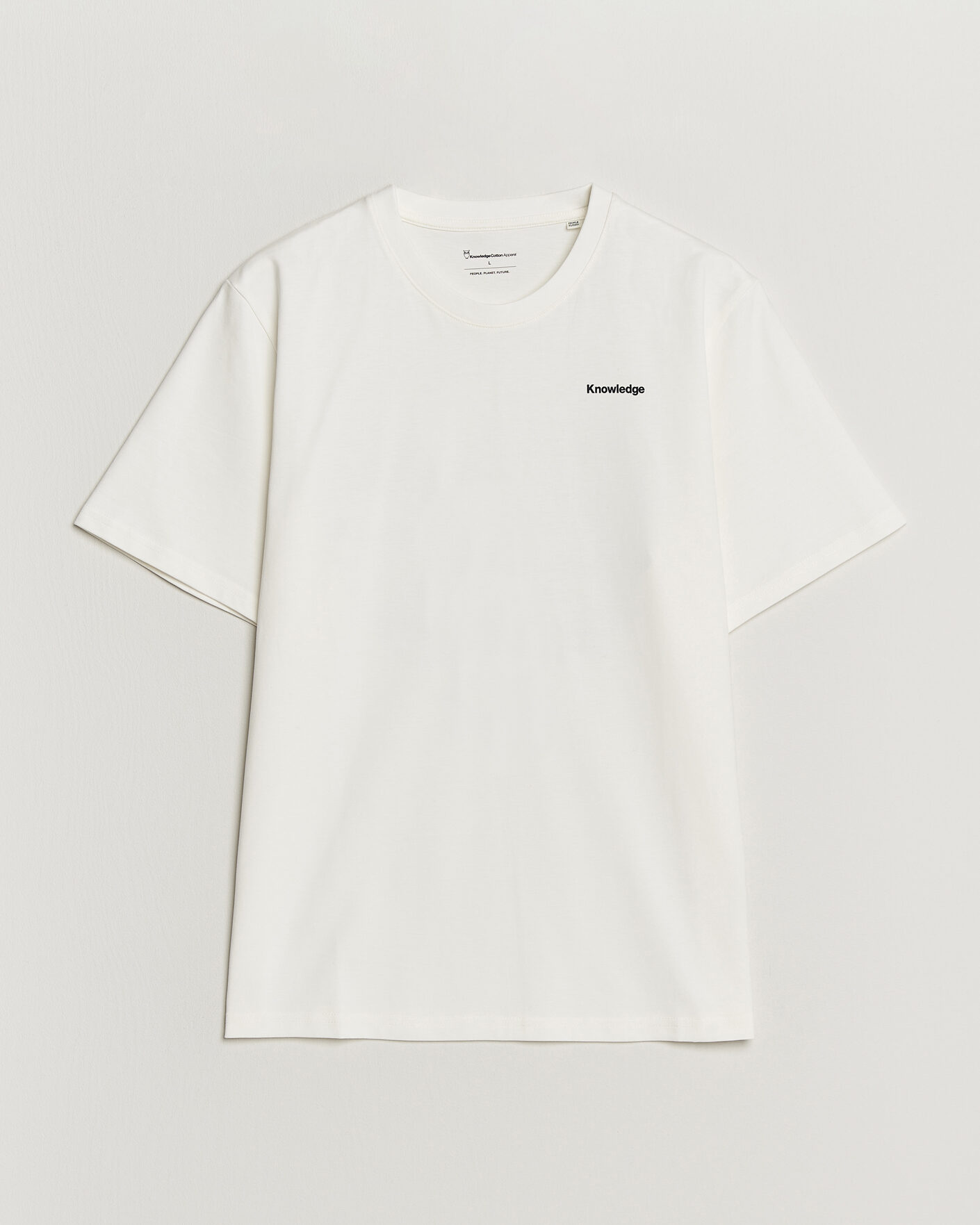 Homme | T-shirts | KnowledgeCotton Apparel | Back Print T-Shirt Egret