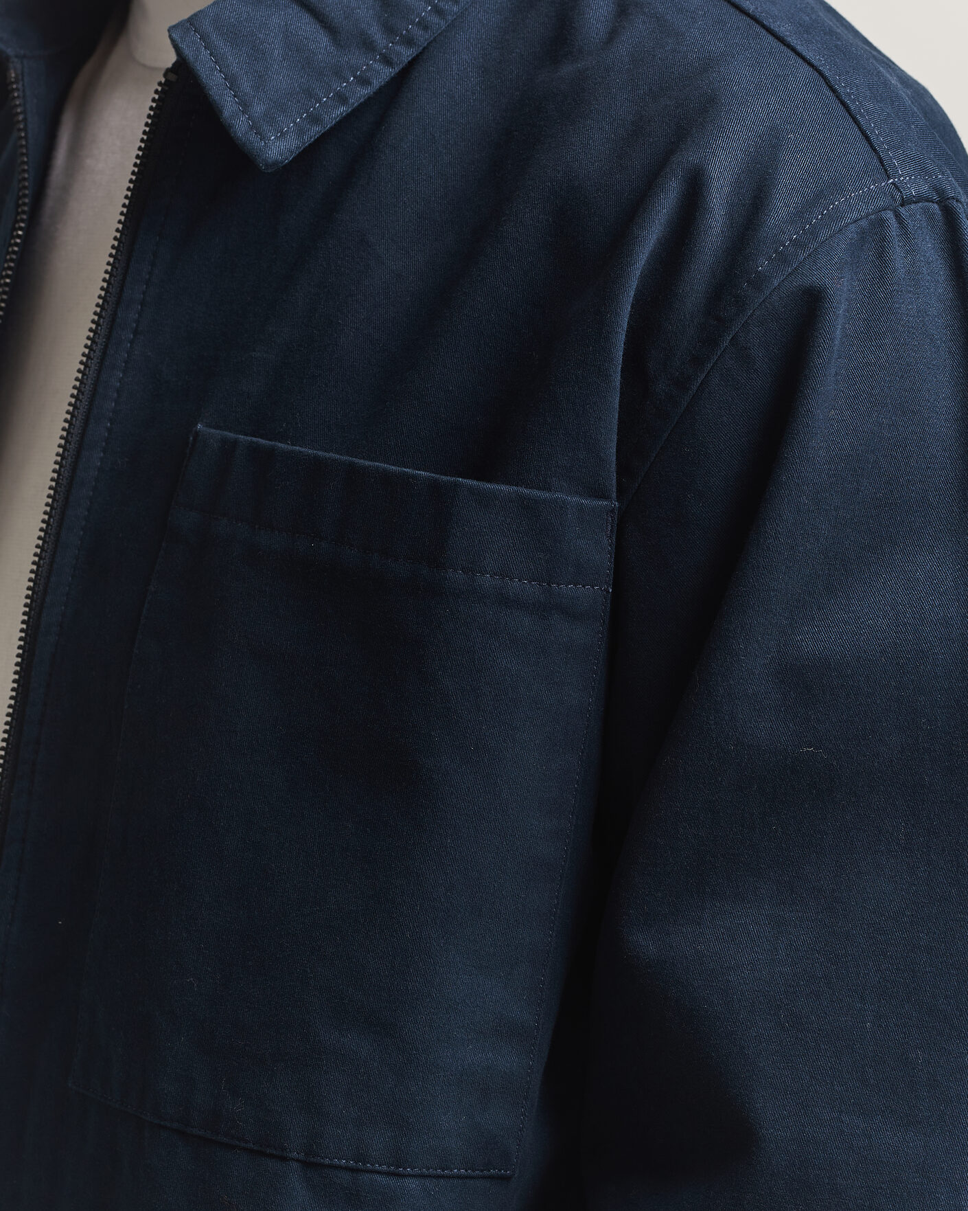 Heren | Overhemden | KnowledgeCotton Apparel | Twill Zip Overshirt Total Eclipse