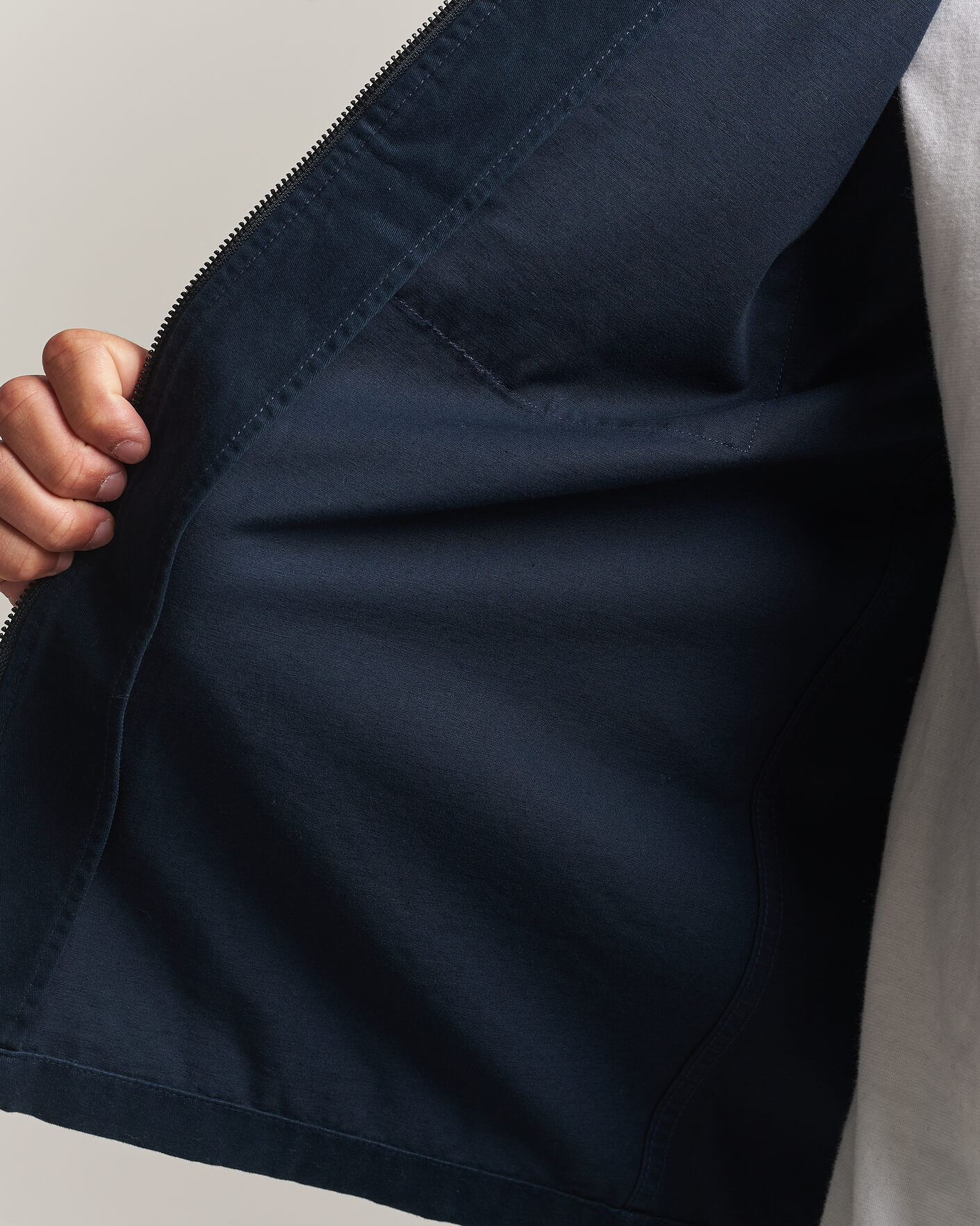 Heren | Overhemden | KnowledgeCotton Apparel | Twill Zip Overshirt Total Eclipse