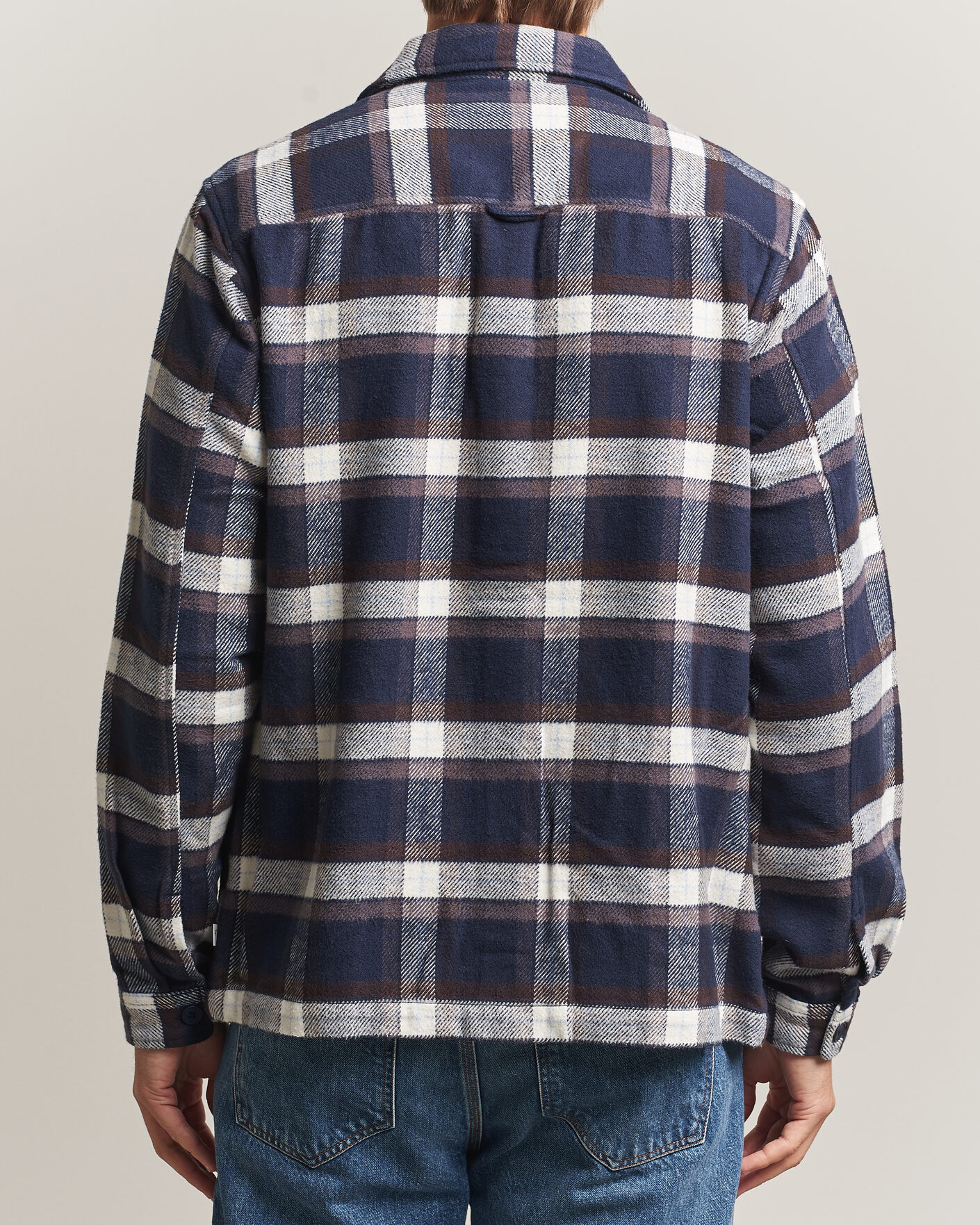 Homme | Chemises | KnowledgeCotton Apparel | Flannel Check Overshirt Navy