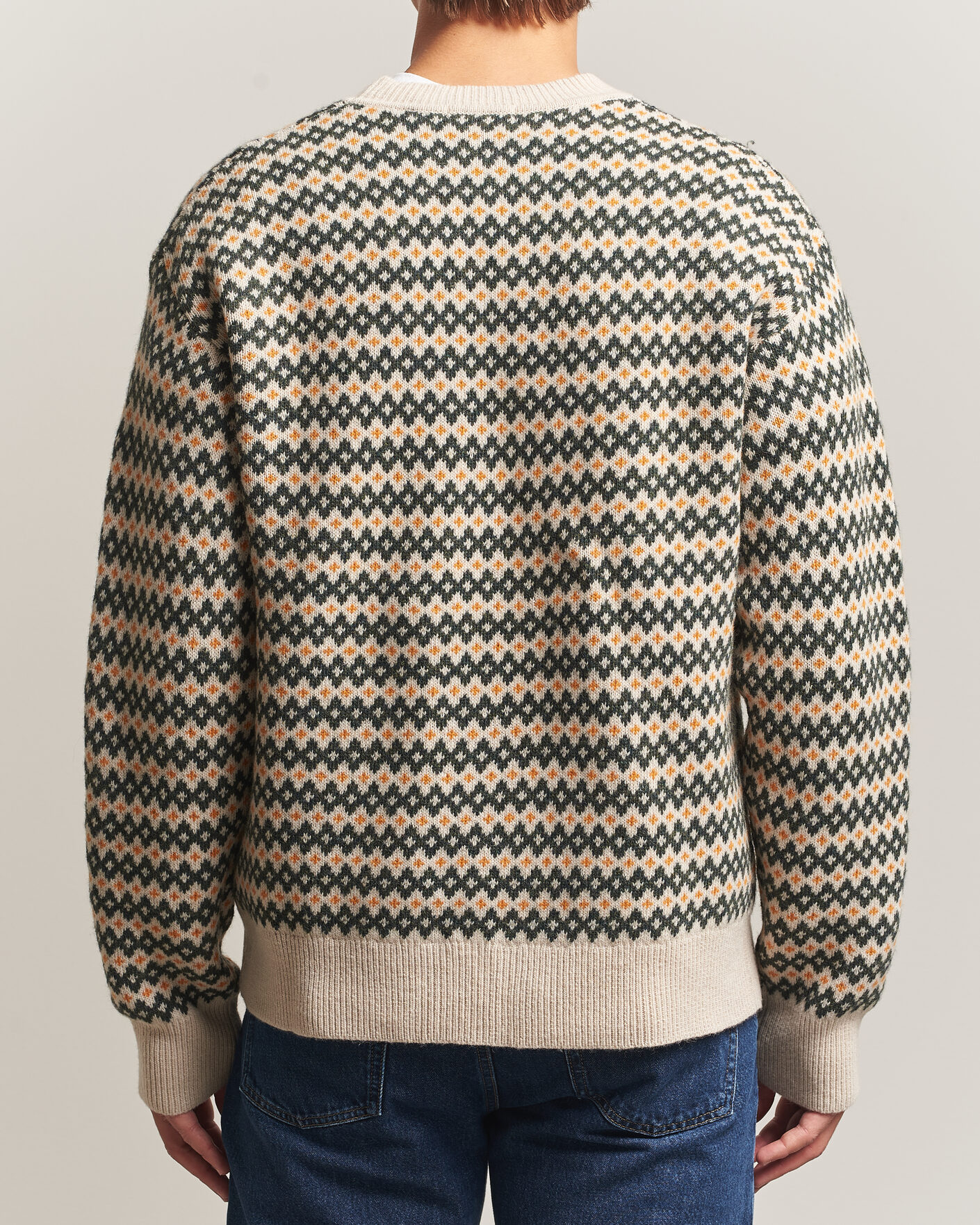 Homme | Pulls Et Tricots | KnowledgeCotton Apparel | Lambswool Jaquard Sweater Green