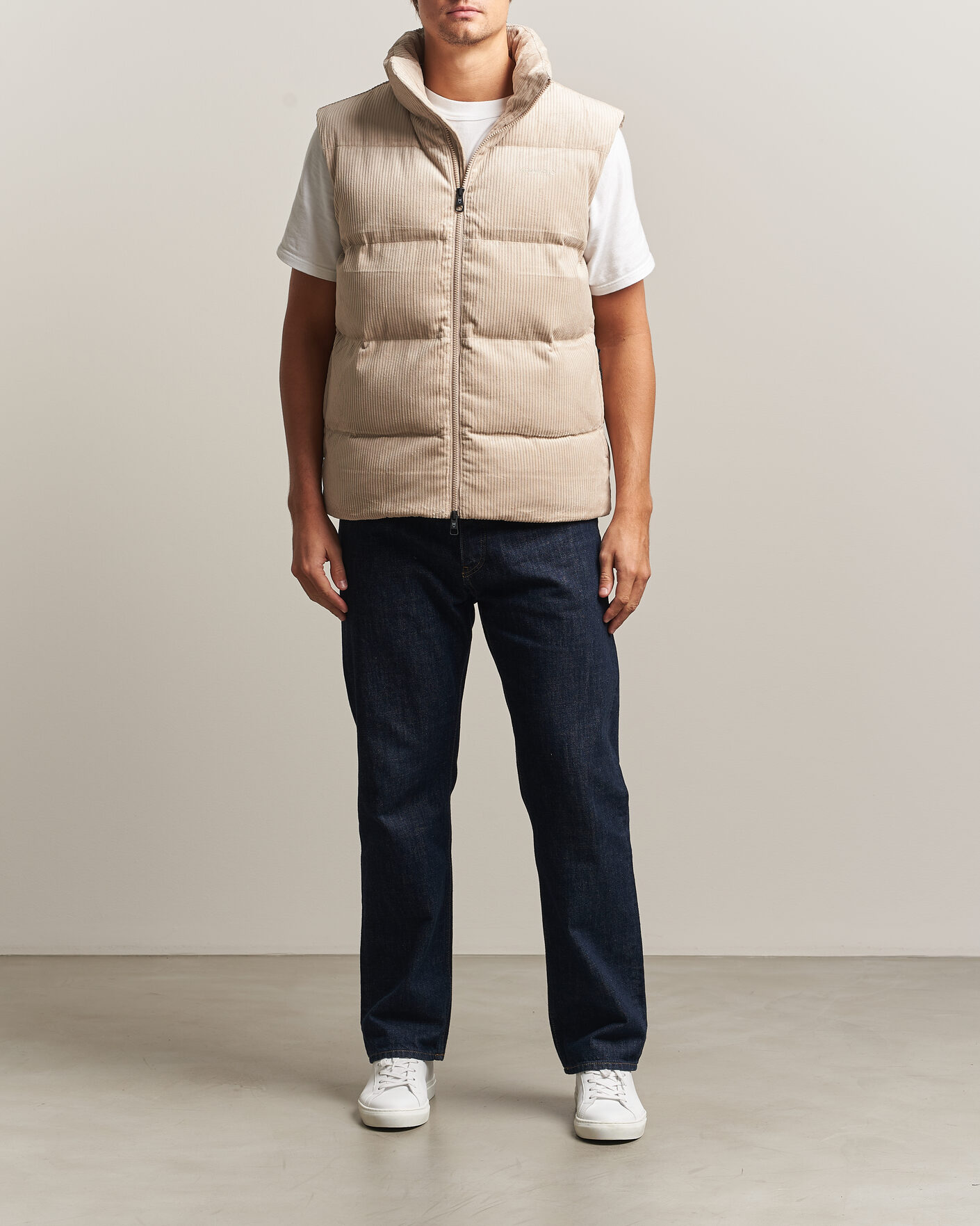 Homme | Gilets | KnowledgeCotton Apparel | Corduroy Puffer Vest Light Feather Grey
