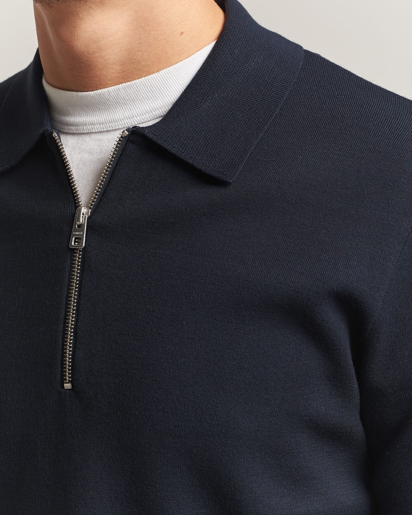 Heren | Truien | Samsøe Samsøe | Matt Half Zip Polo Sky Captain