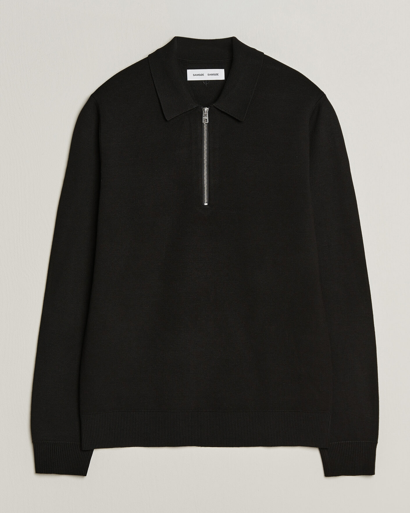 Heren | Truien | Samsøe Samsøe | Matt Half Zip Polo Black