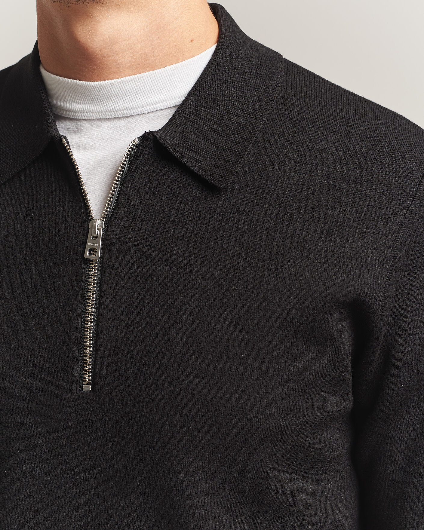 Heren | Truien | Samsøe Samsøe | Matt Half Zip Polo Black