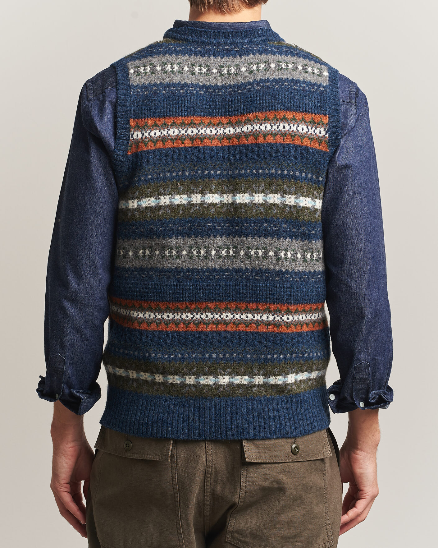 Heren | Truien | BEAMS PLUS | Fair Isle Knit Vest Navy
