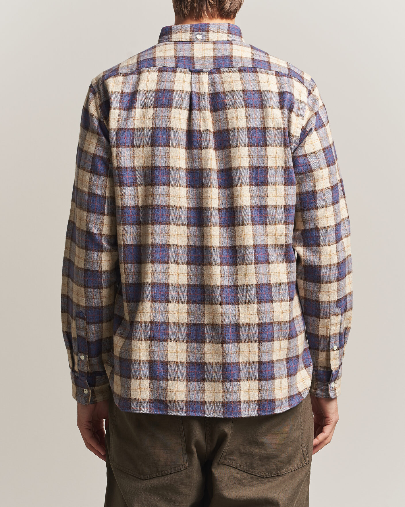 Heren | Overhemden | BEAMS PLUS | Plaid Button Down Shirt White/Blue