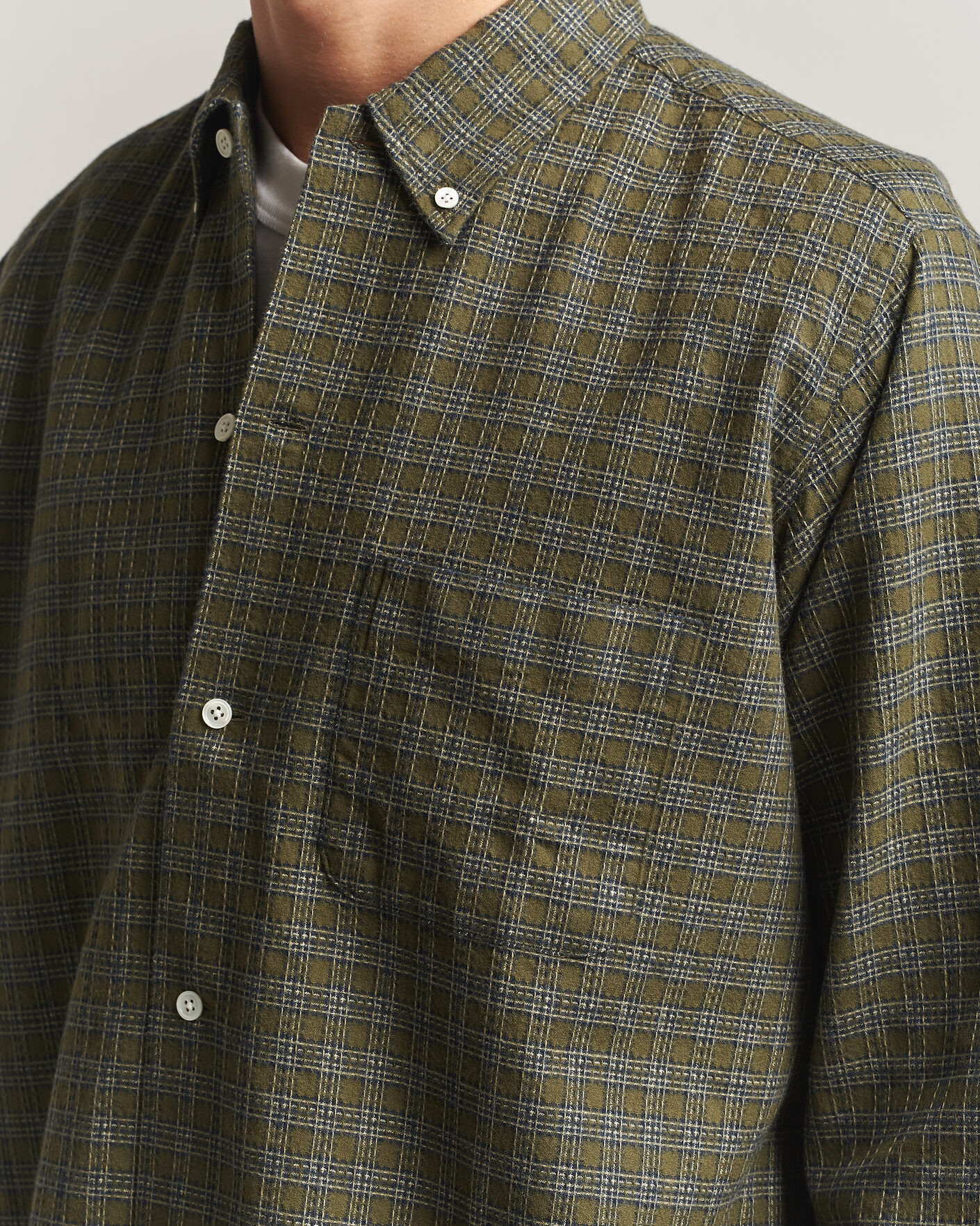 Homme | Chemises | BEAMS PLUS | Dobby Plaid Button Down Shirt Dark Green