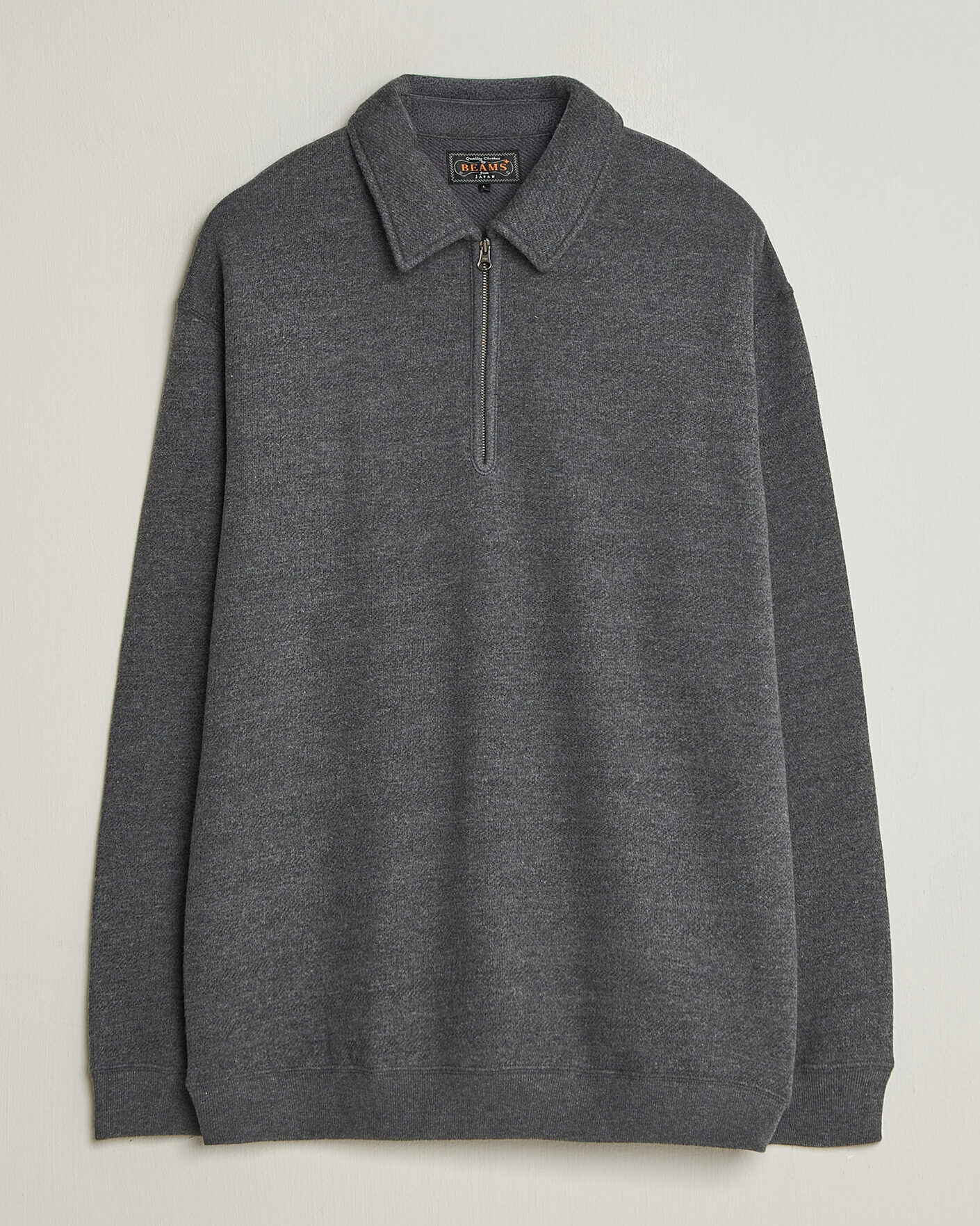 Homme | Pulls Et Tricots | BEAMS PLUS | Wool/Cotton Half Zip Charcoal