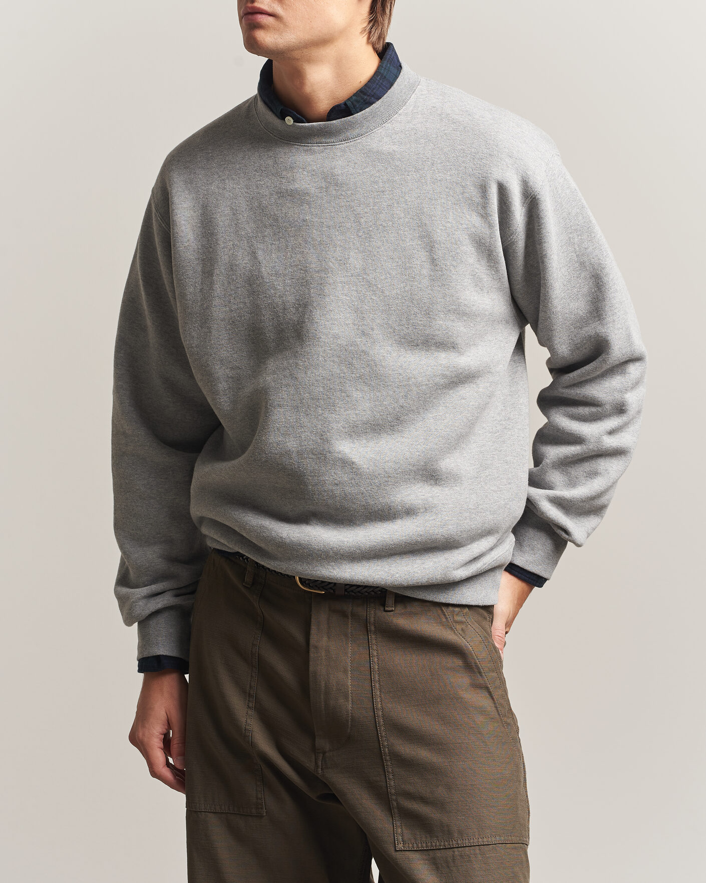 Heren | Truien | BEAMS PLUS | Soft Sweat Crew Neck Grey