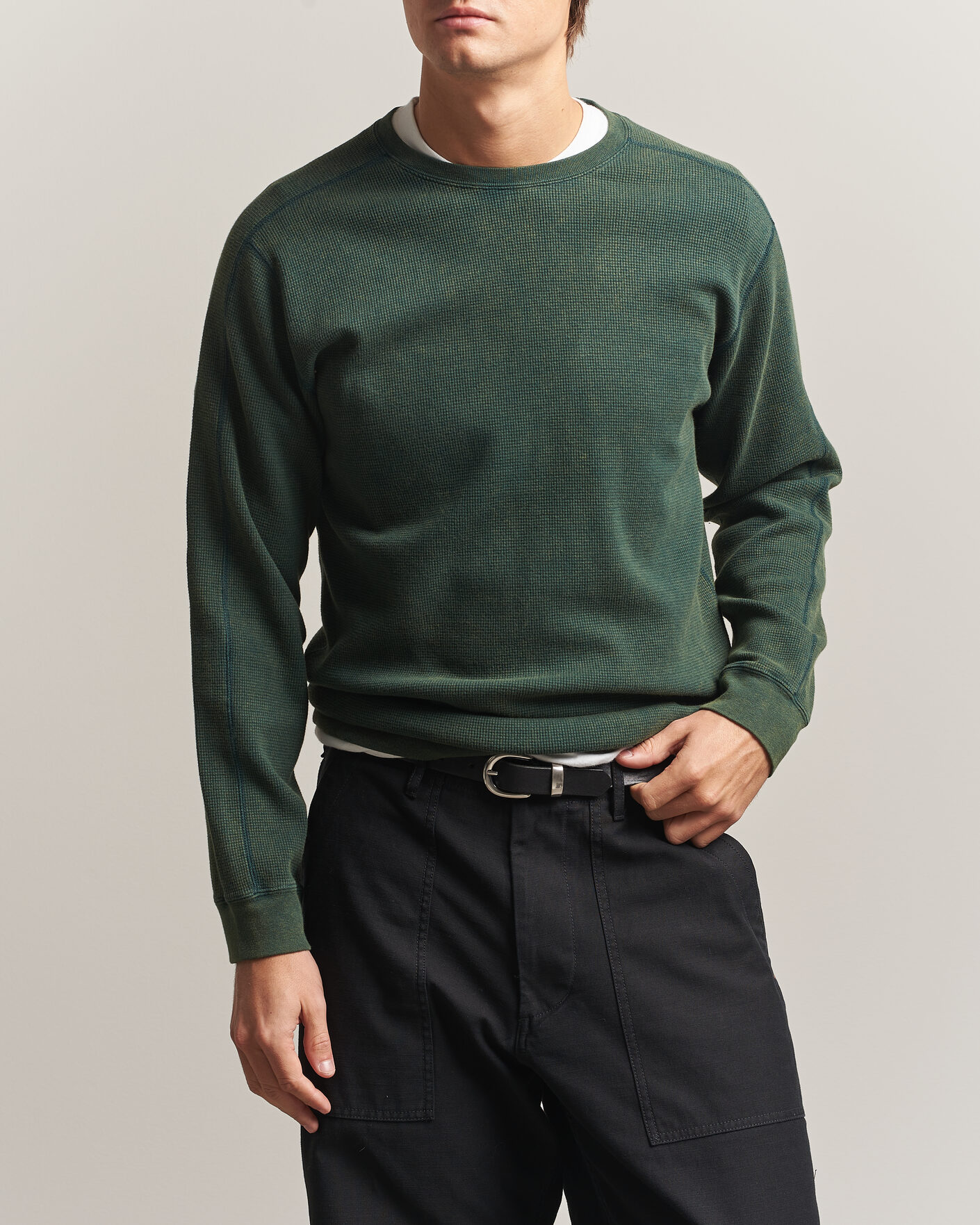 Homme | T-shirts | BEAMS PLUS | Fade Thermal Crew Green